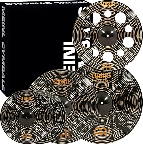 Conjunto de platillos en caja con hihats de 15", choque de 20", choque-paseo de 22" más un choque de basura de 18" gratis – Classics Custom Dark