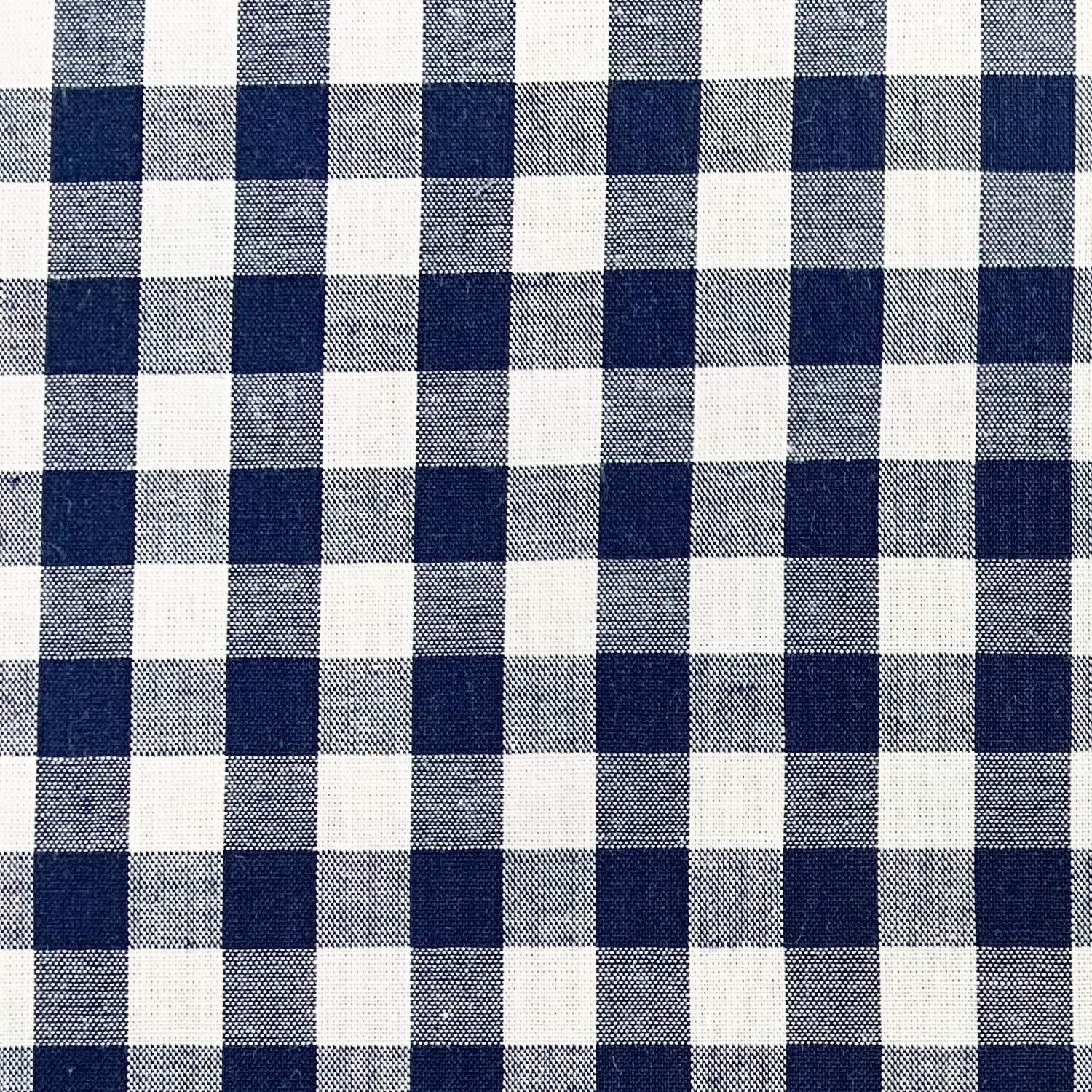 Navy Blue & White Gingham Fabric 1/3" Check Fabric Craft Fabric Material Metre