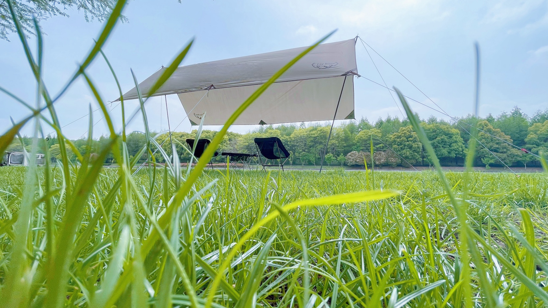 Fay Bless tarp Waterproof 3x4m Ultralight Tent Tarpaulin UV Protection Camping Canopy Outdoor Multifunctional (Beige 4×3m