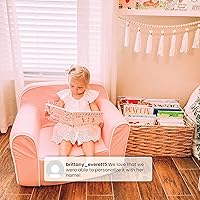 Vista 11 de Delta Children Silla Cozee personalizada, personalizable con nombre, silla de espuma para niños a partir de 18 meses, azul/blanco