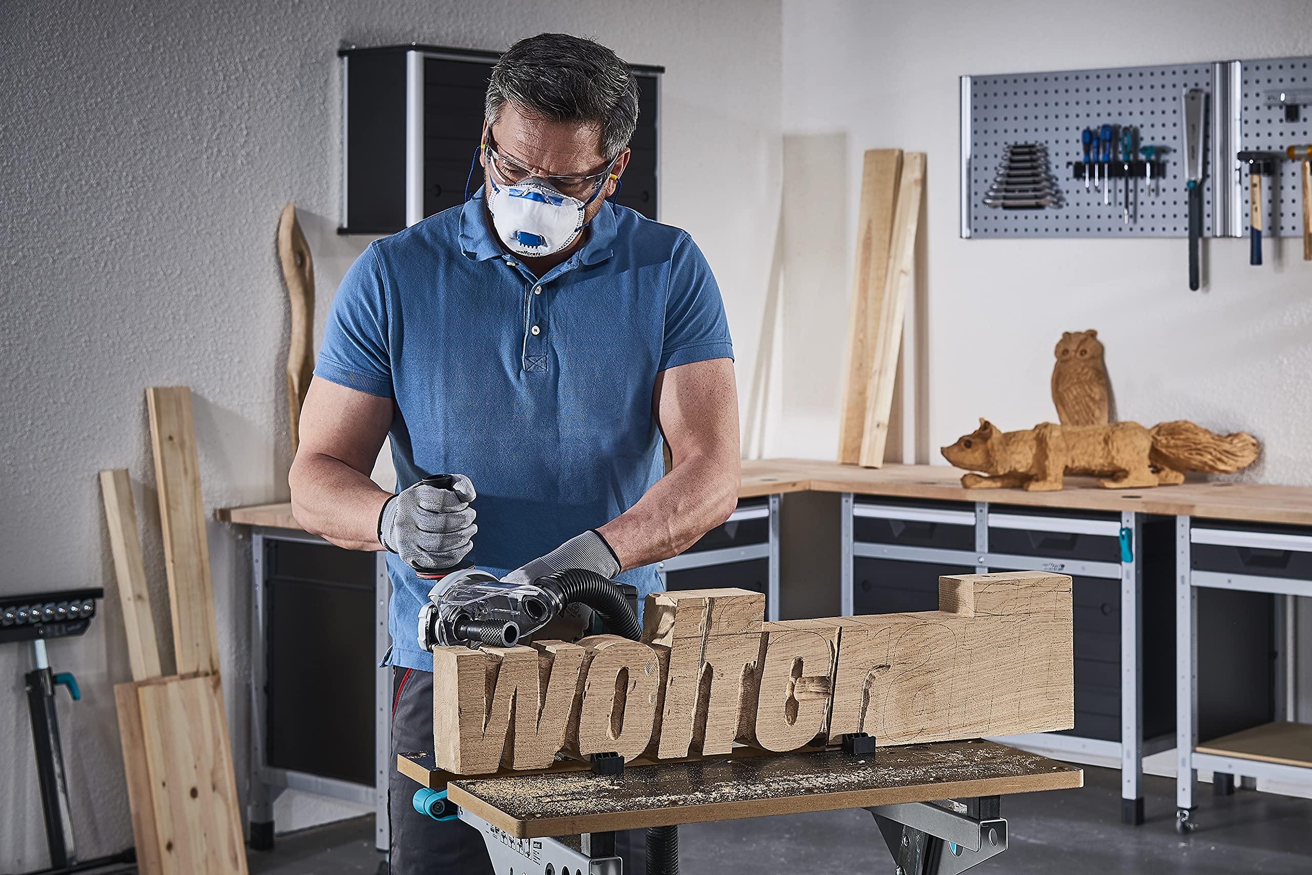 wolfcraft Escofina cilíndrica para amoladora angular, Ø 31,5 mm I 4385000 I Para modelar y mecanizar madera