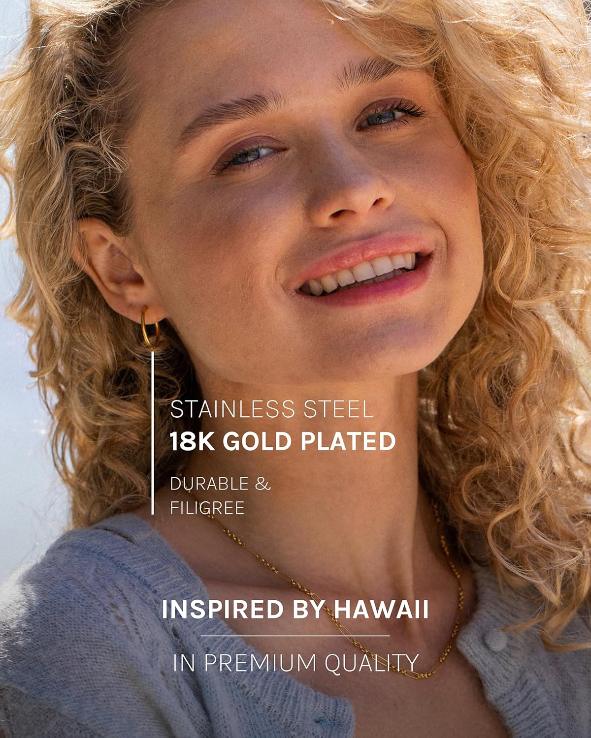 PURELEI® Sleeky Earrings (gold) – 18K Gold plated stainless steel jewelry – waterproof earrings for women – 0.62 inch diameter – Fashion jewelry for your individual look