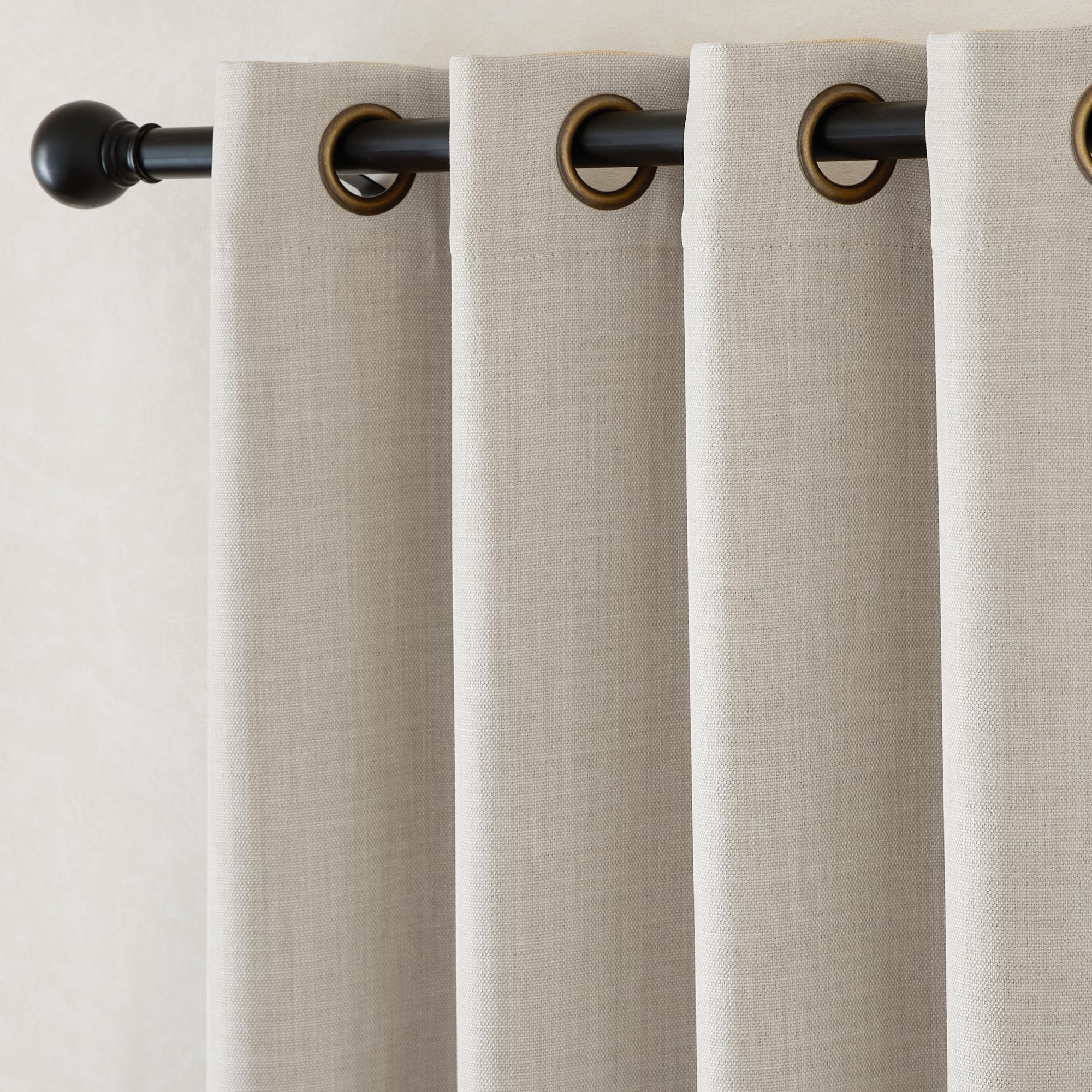 PONY DANCE Linen Curtains for Bedroom, Long Blackout Curtains with Top Eyelet - Image 4