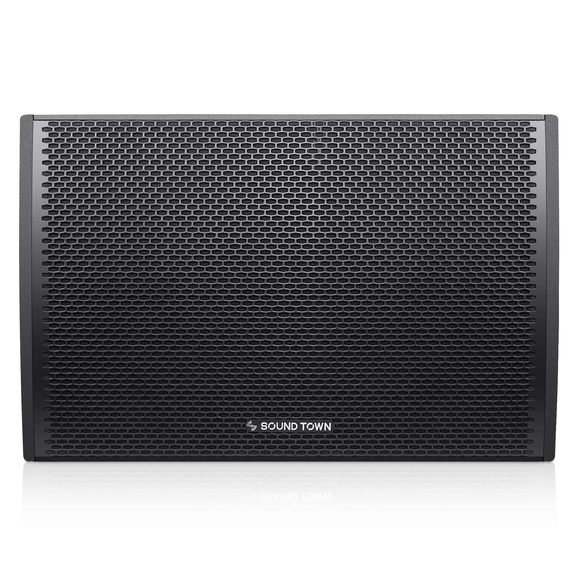 Sound Town All-Weather 15” Water-Resistant Passive Line Array Subwoofer with 15” Aluminum Woofer and 4” Voice Coil, Black (ZETHUS-IP115S)