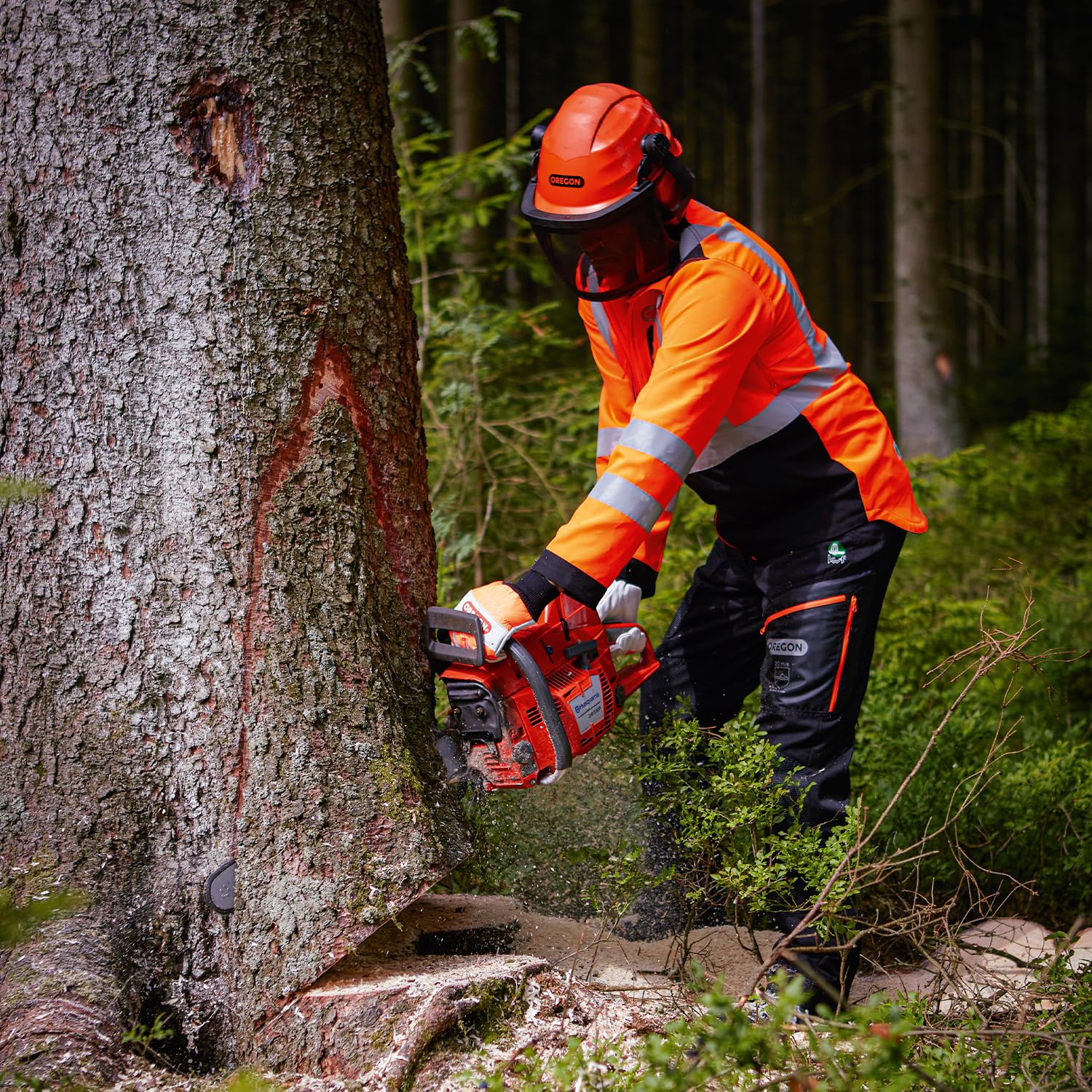 Oregon Warnschutzjacke, Professionelle Klasse 3, Orange - Größe L | Arbeitskleidung, Reflektierende Jacke, Leichtes Stretch Material & Belüfteter Outdoor Mantel mit hoher Sichtbarkeit