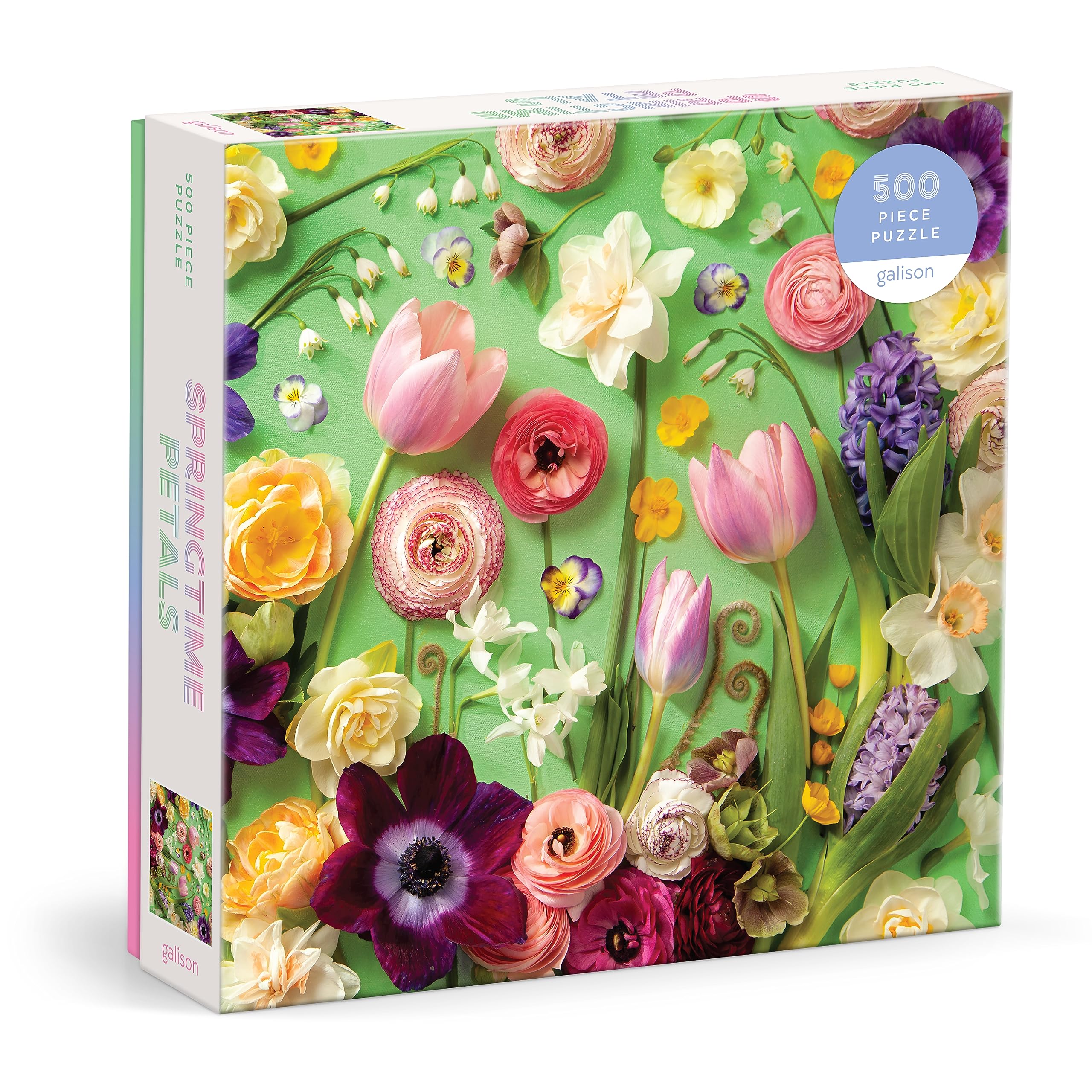 Galison Springtime Petals – Julie Seabrook Ream 500 Piece Puzzle Featuring A Variety of Flowers Blooming During Spring Months