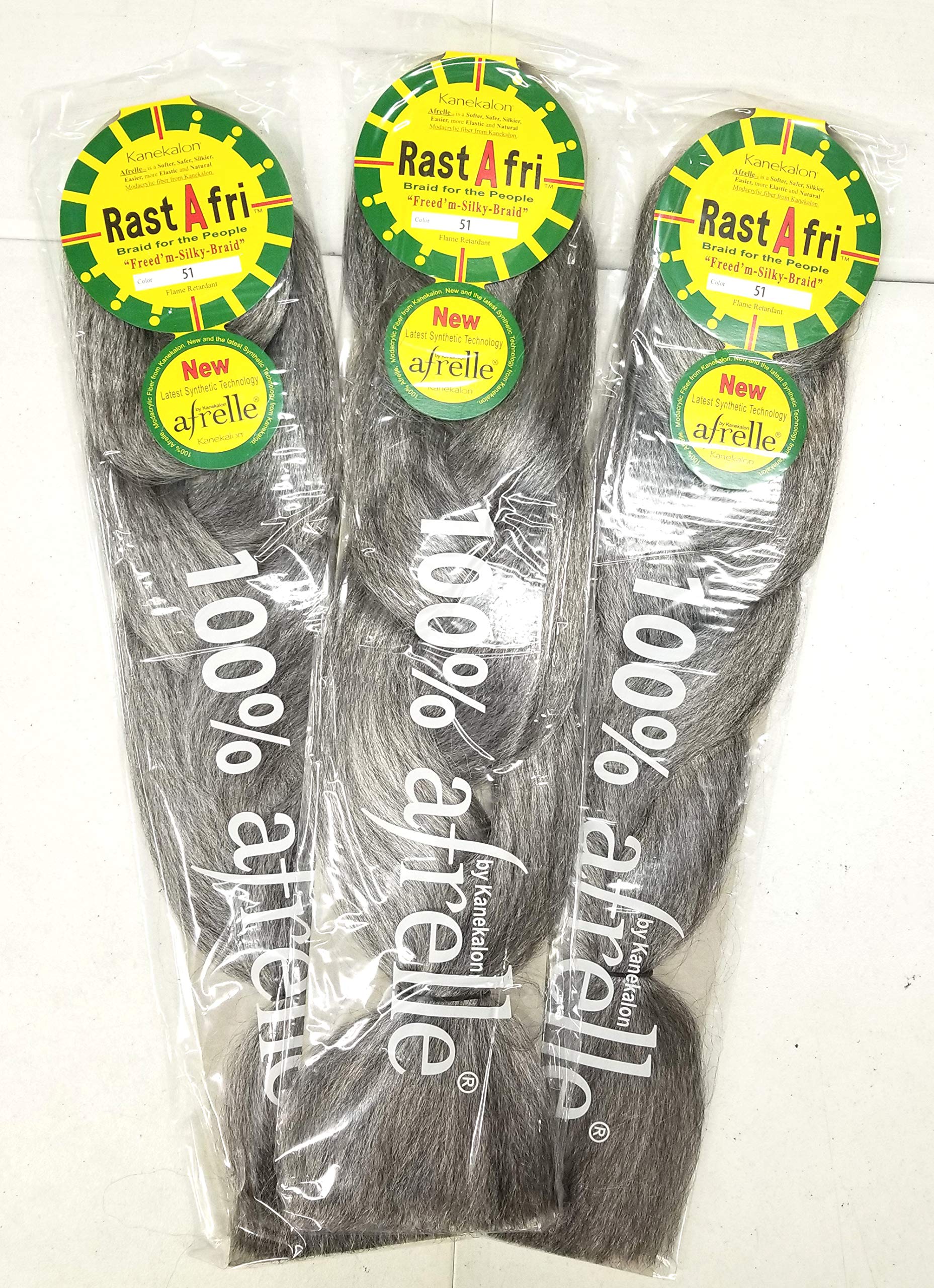Amazon.com : Rasta Fri Braids ( Pack of 3 ) #51 / Salt and Pepper : Hair  Braiders : Beauty & Personal Care