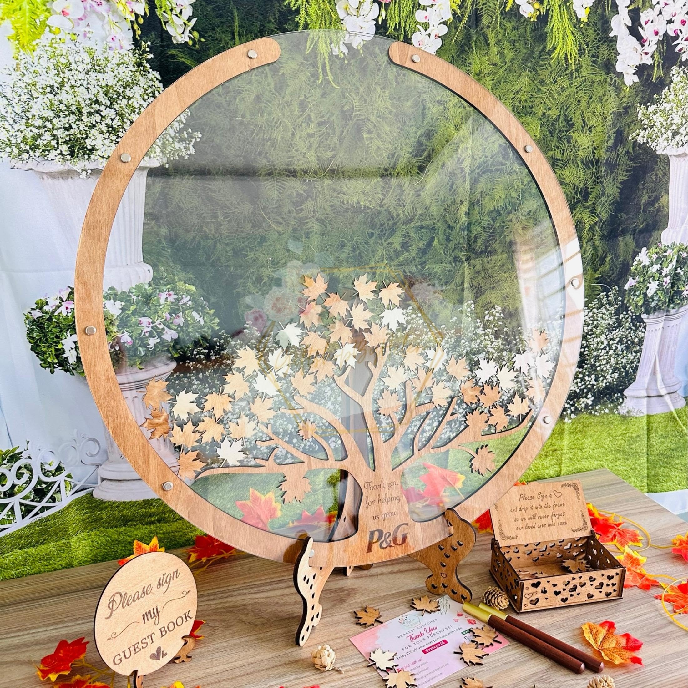 Personalized Maple Tree And Leaves Wedding Guest Book Alternative, Personalized Fall Leaf Tree Drop Box Guest Book Alternative, Tree Guest Book For Wedding, Alternative Guest Book Wedding Reception