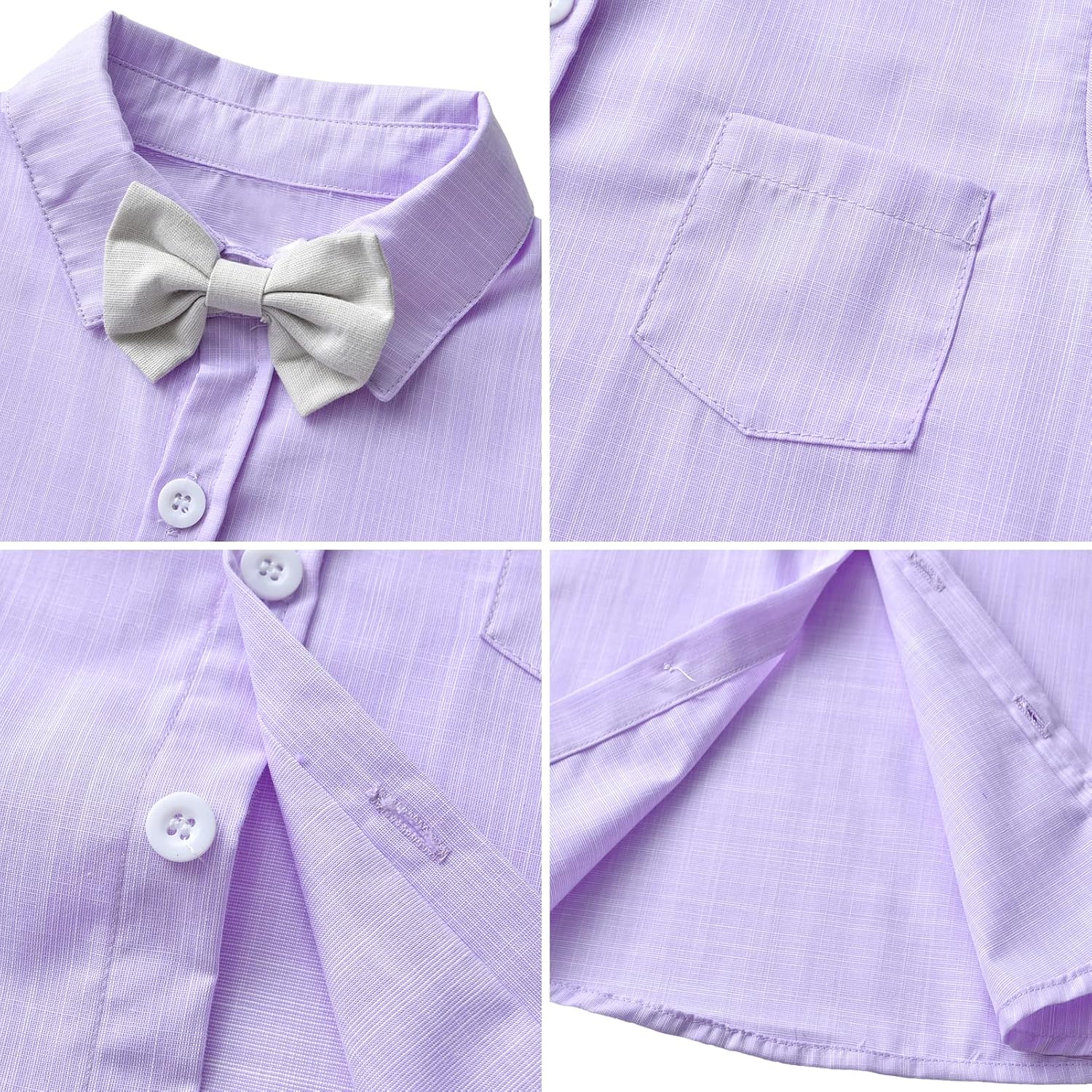 amokk Gentleman Outfits Formal Wear for Toddler Baby Boys Bow Tie and Suspenders Clothing Set - Image 5