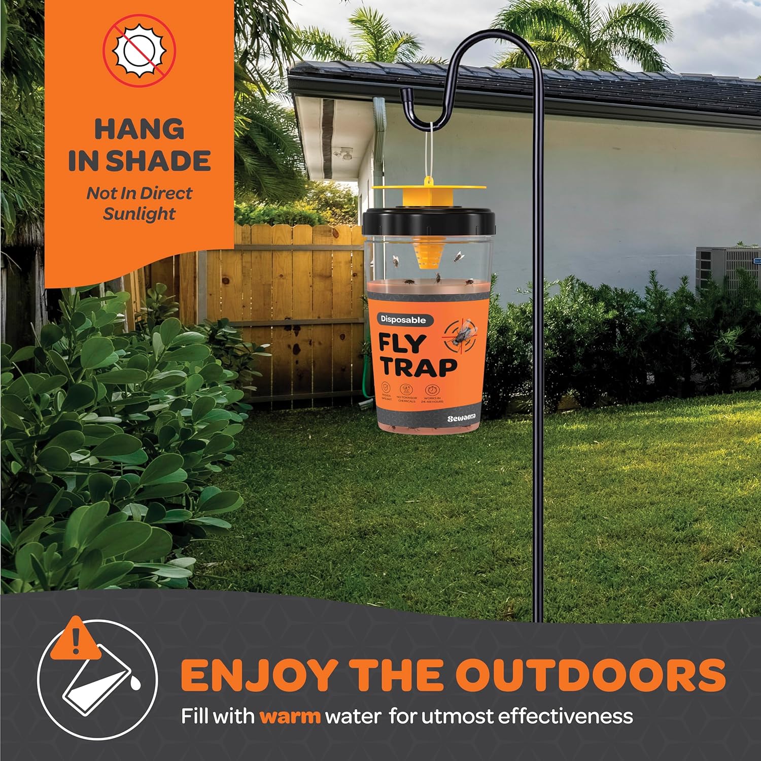 Fly Traps Outdoor [Set of 3] with Dissolvable Non-Toxic Bait - Reusable Hanging Bug Catcher Killer for All Flies for Outside Bug Control Patios, Barns, Ranches Etc. Hanging Fly Traps with Tie Included