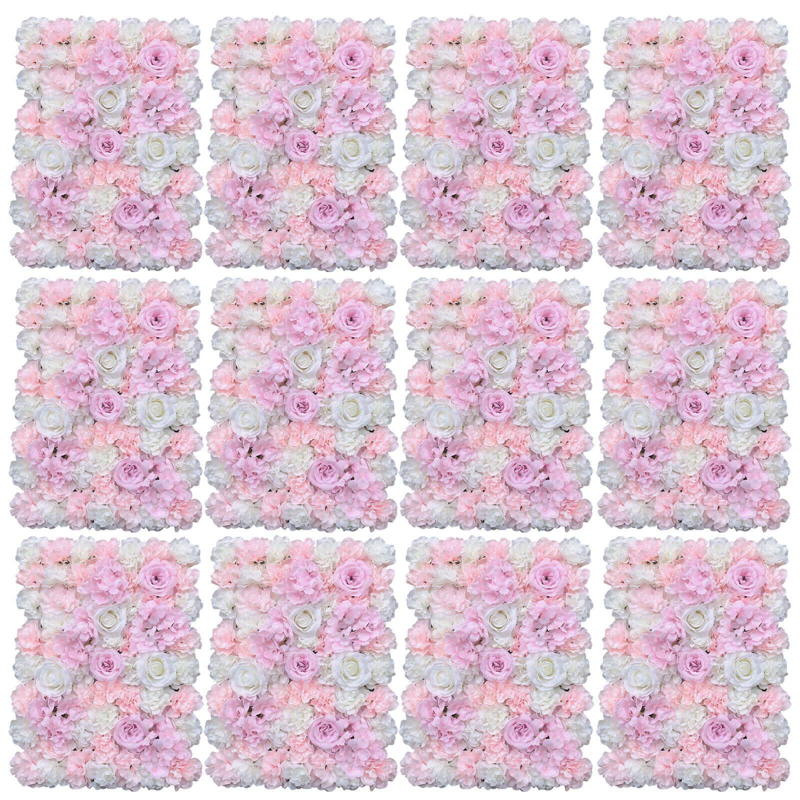 Pannello Decorativo Fiori Artificiali 40x60 Cm - Sfondo Per Matrimoni, Feste, Casa - 20 Pezzi - 5
