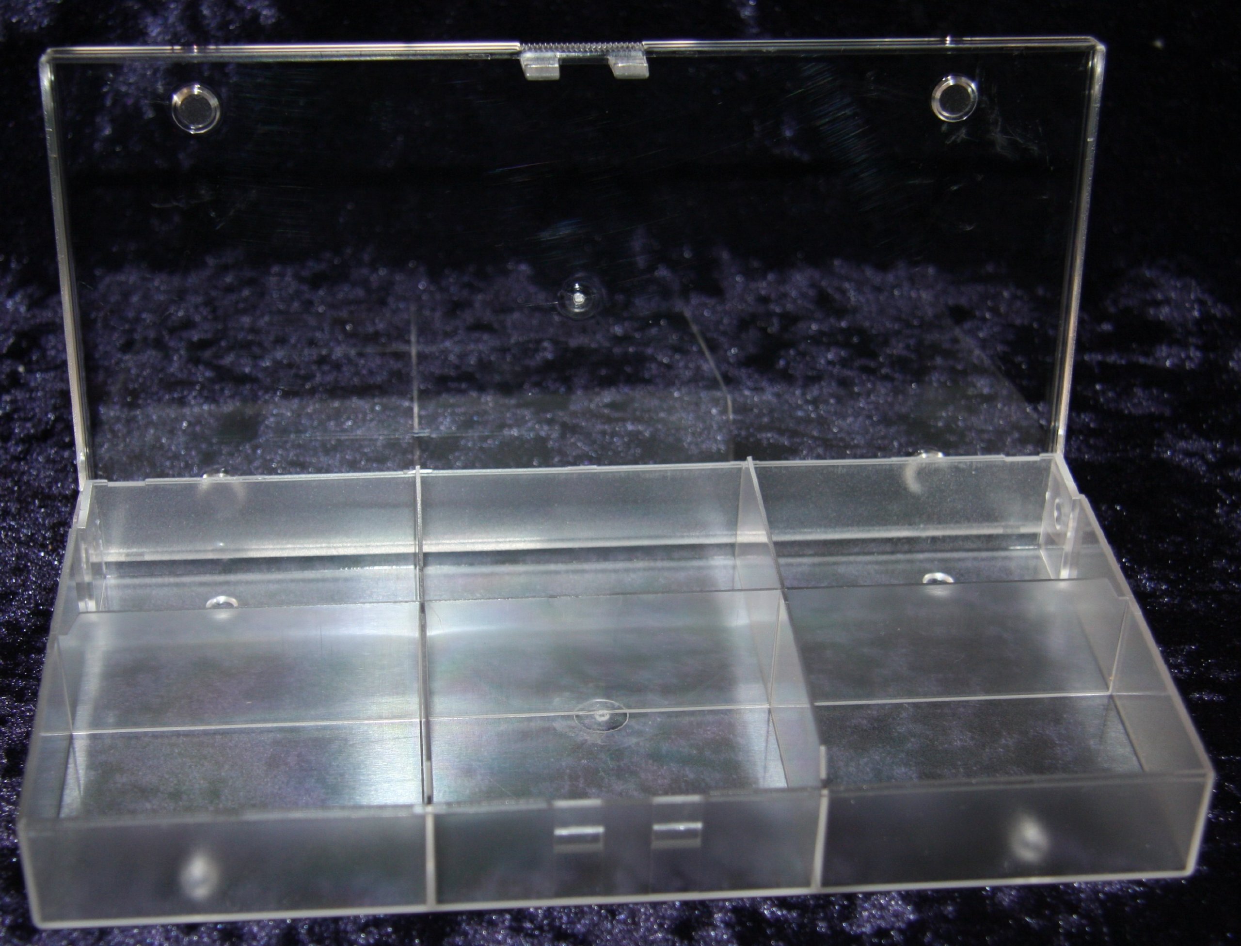 10 pcs. / 10 x ASSORTMENT BOXES / SORTING BOXES * 6-compartments / compartments * with hinged lid * stackable