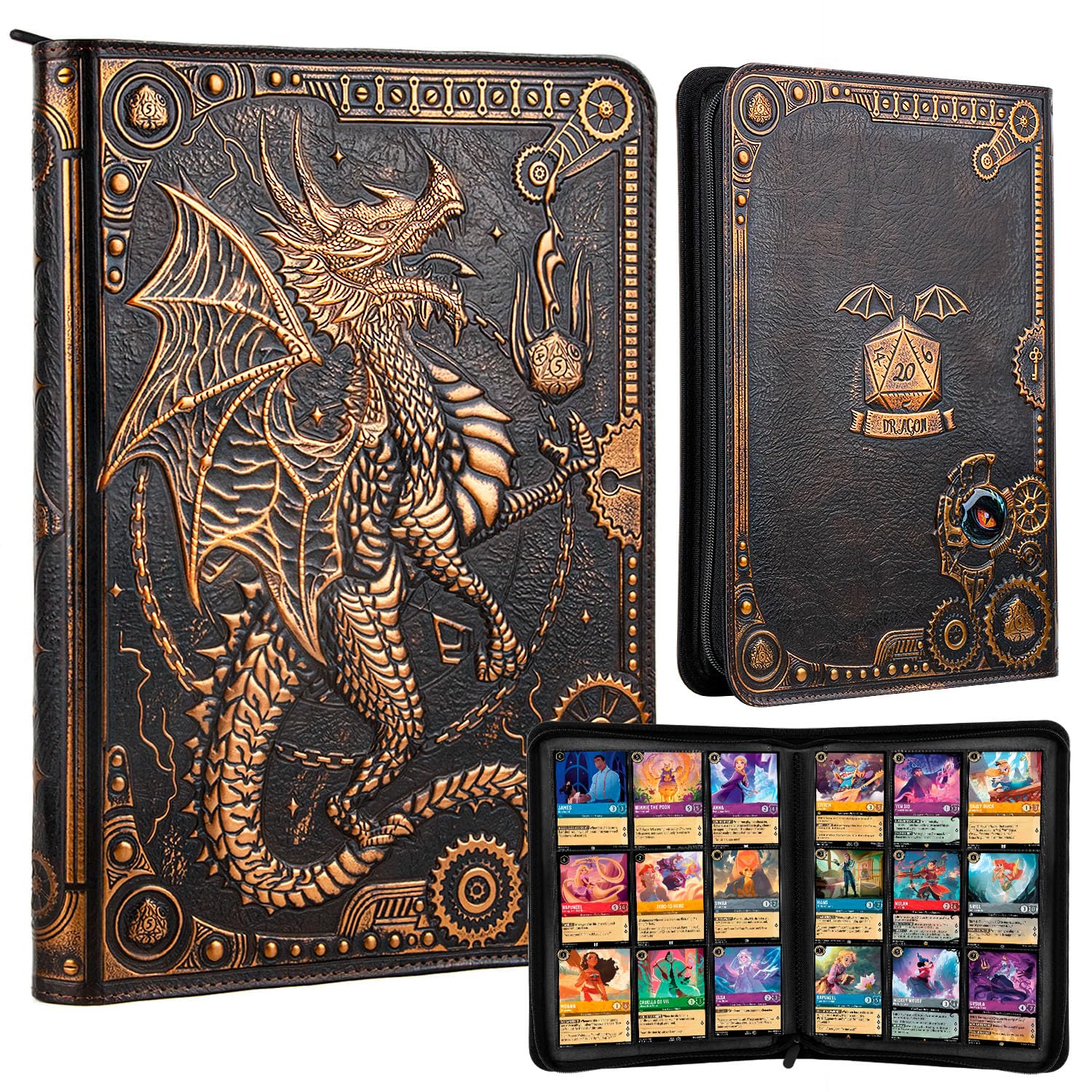 9 Pocket Card Binder-Premium Zip Trading Card Binder-Collector Album Binder-3D