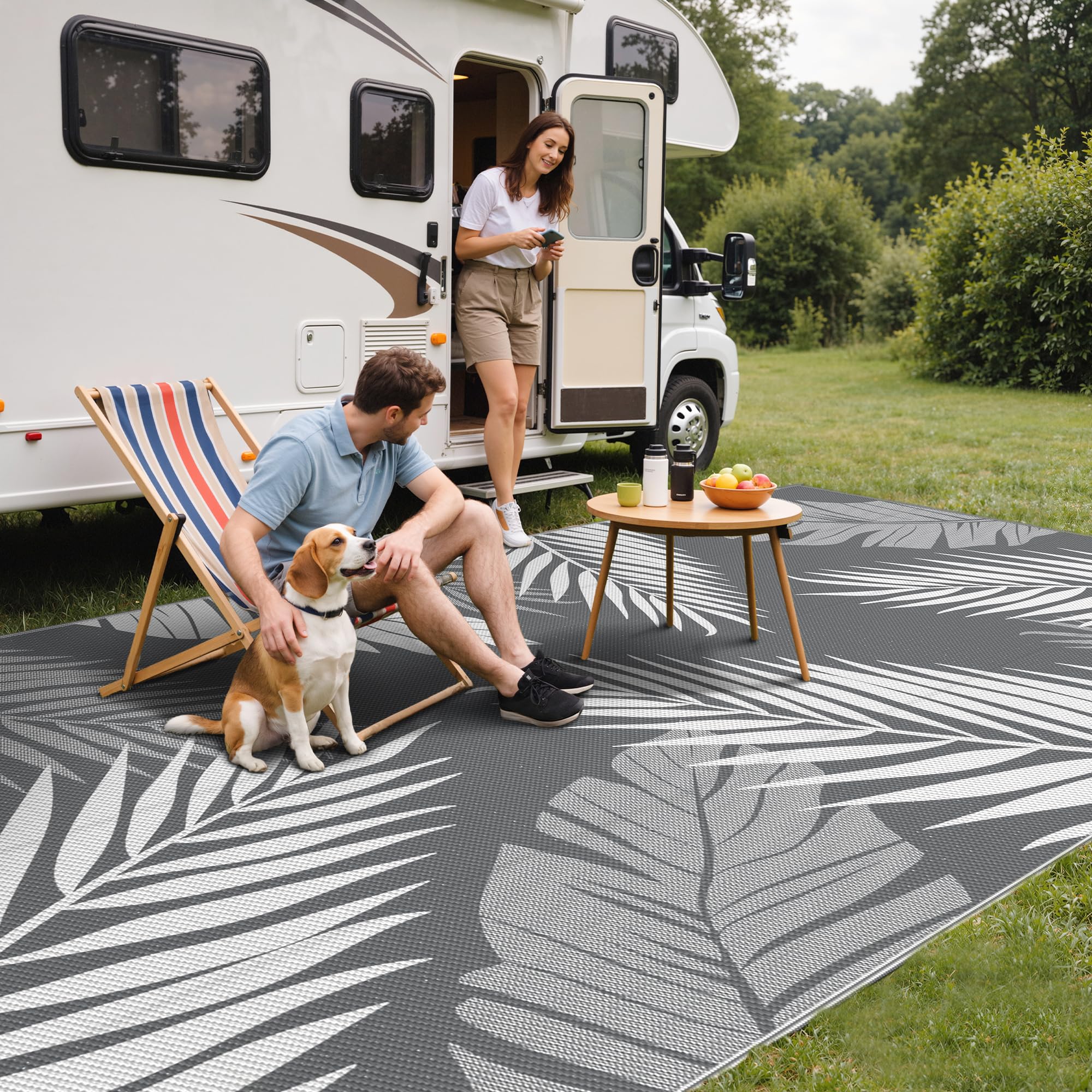 GENIMO Outdoor Rug Waterproof for Patios Clearance, Reversible