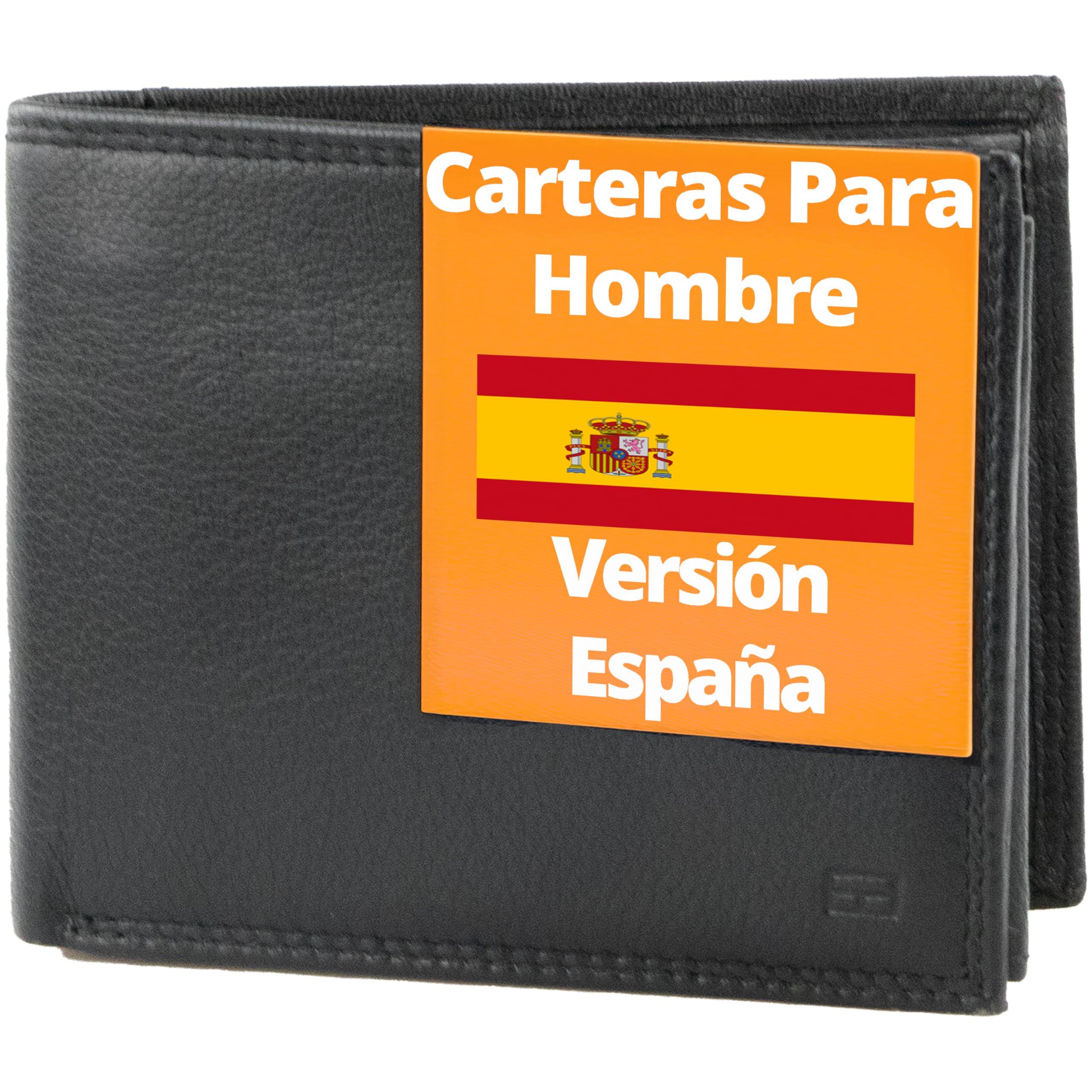 GARZINI - Cartera para Hombre de Cuero con Bloqueo RFID - Billetera con 15 Compartimentos para Tarjetas - Monedero con Cremallera y Espacio para Billetes - Regalo Ideal - Negro