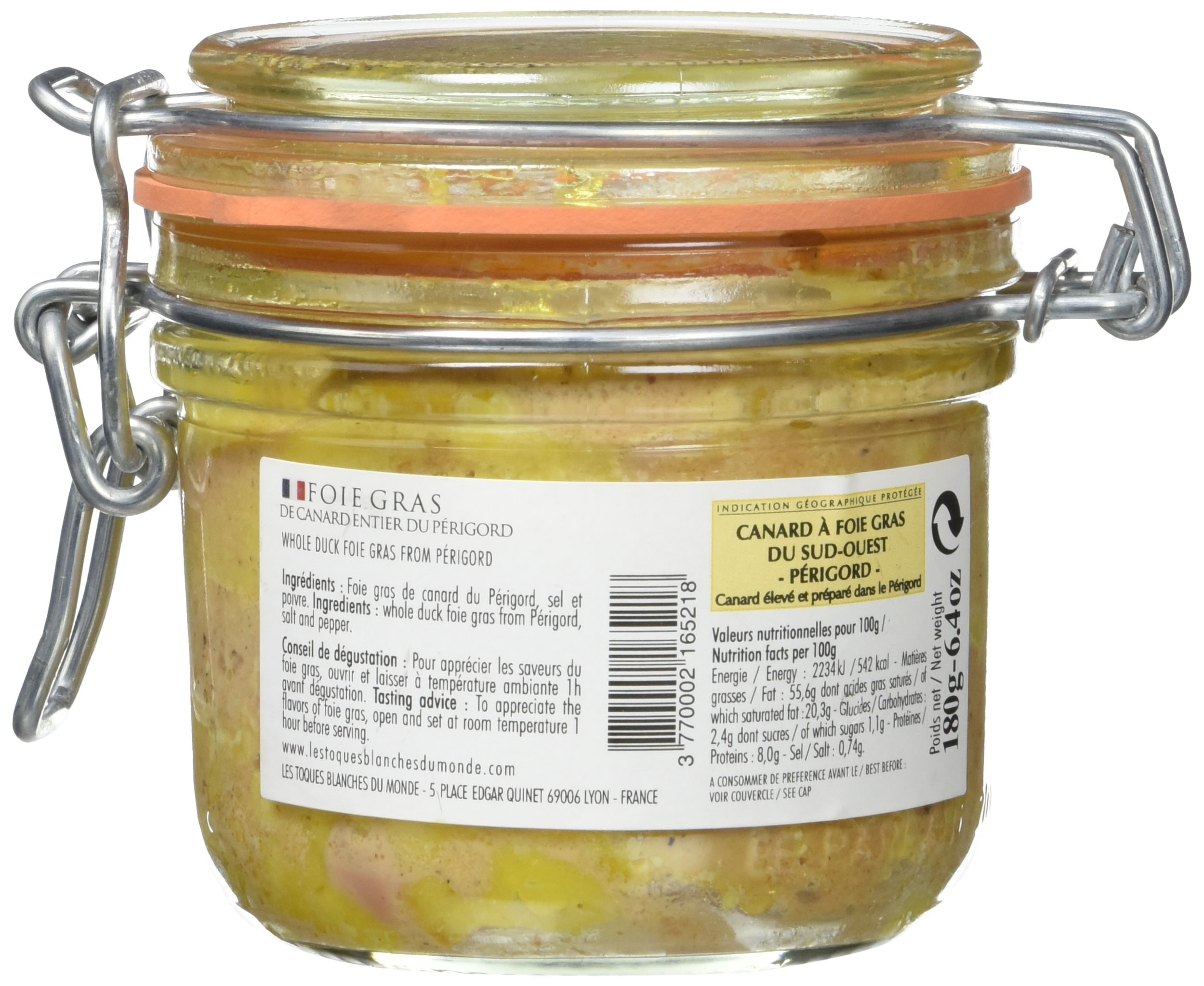 Conserve de Foie Gras de Canard Entier Cuit LGP du Périgord - 180g - Lot de 6