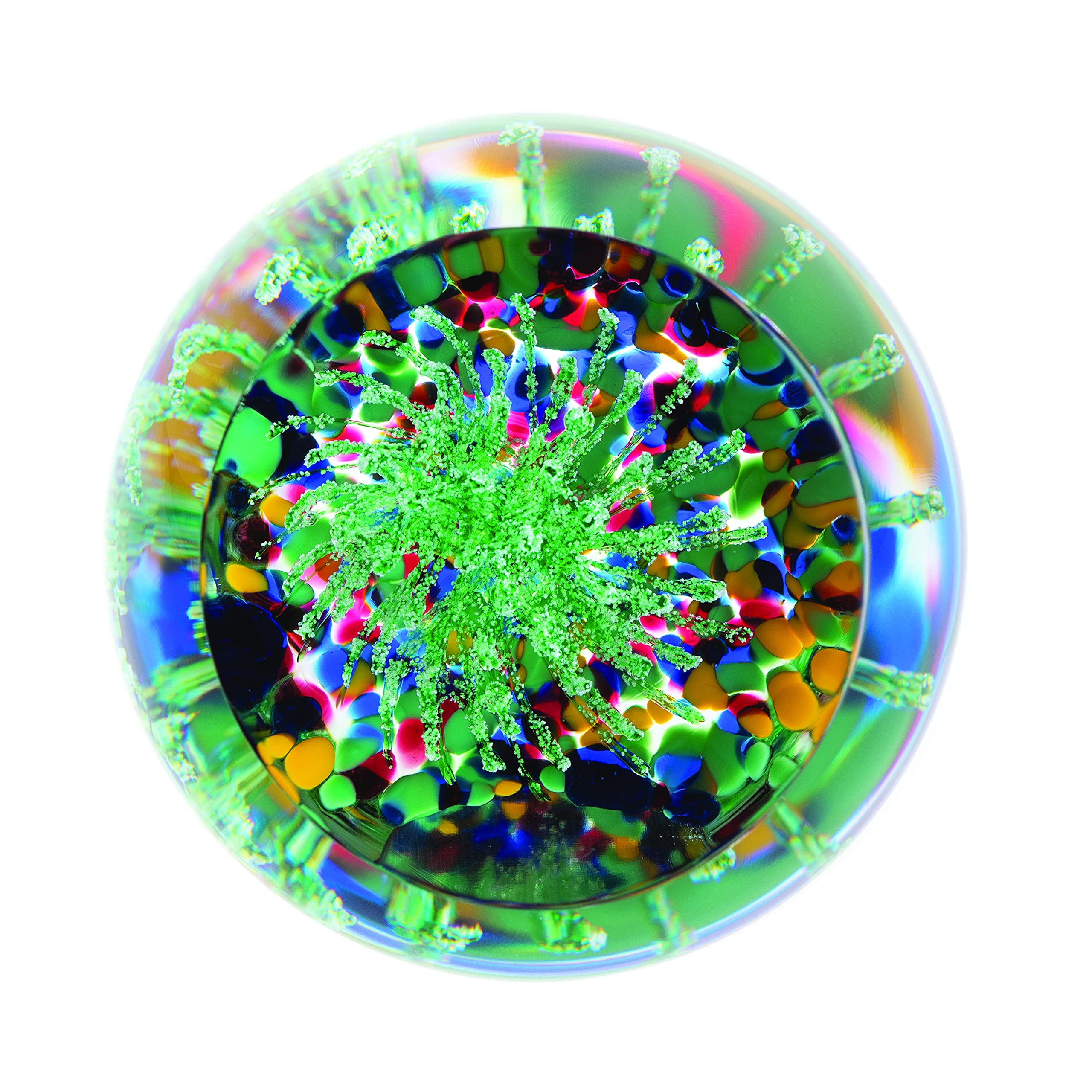 Caithness Glass Green Party Poppers Paperweight | Single | 50Mm X 50Mm | Handmade In Scotland | Bursts Of Explode Like Fireworks Inside This Festive Paperweight| Ornamental | Boxed | Gift