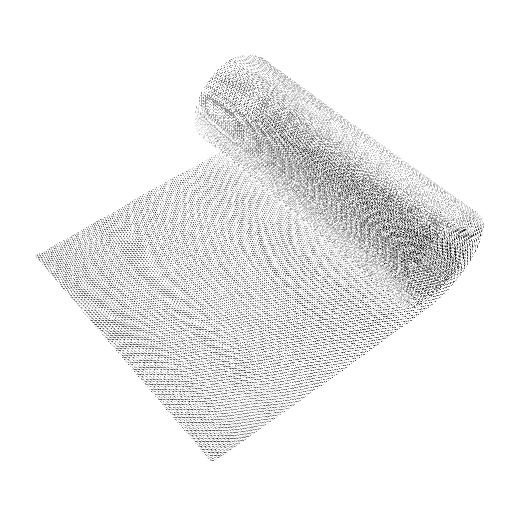 Car Grill Mesh, 40"x13" 6x3mm Rhombic Hole Car Pickup Truck Grille Mesh Sheet Air Intake Insert Universal for Car Multifunctional Aluminum Alloy Silver Tone