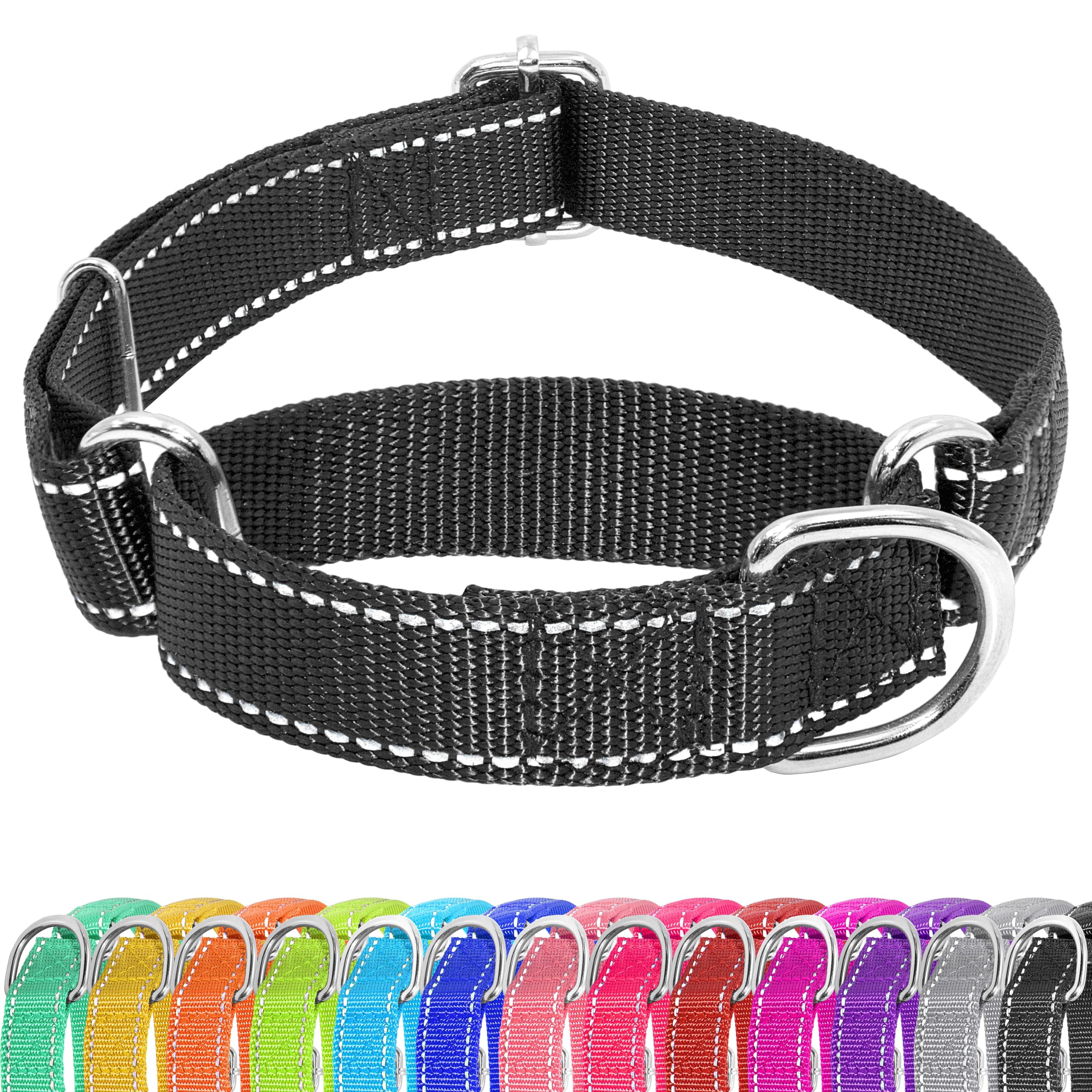 Seyezo Martingale Dog Collar, Slip Martingale Collar for Dogs with No Buckle, Reflective Pet Trainning Collar for Small Medium Large Dog, Adjustable