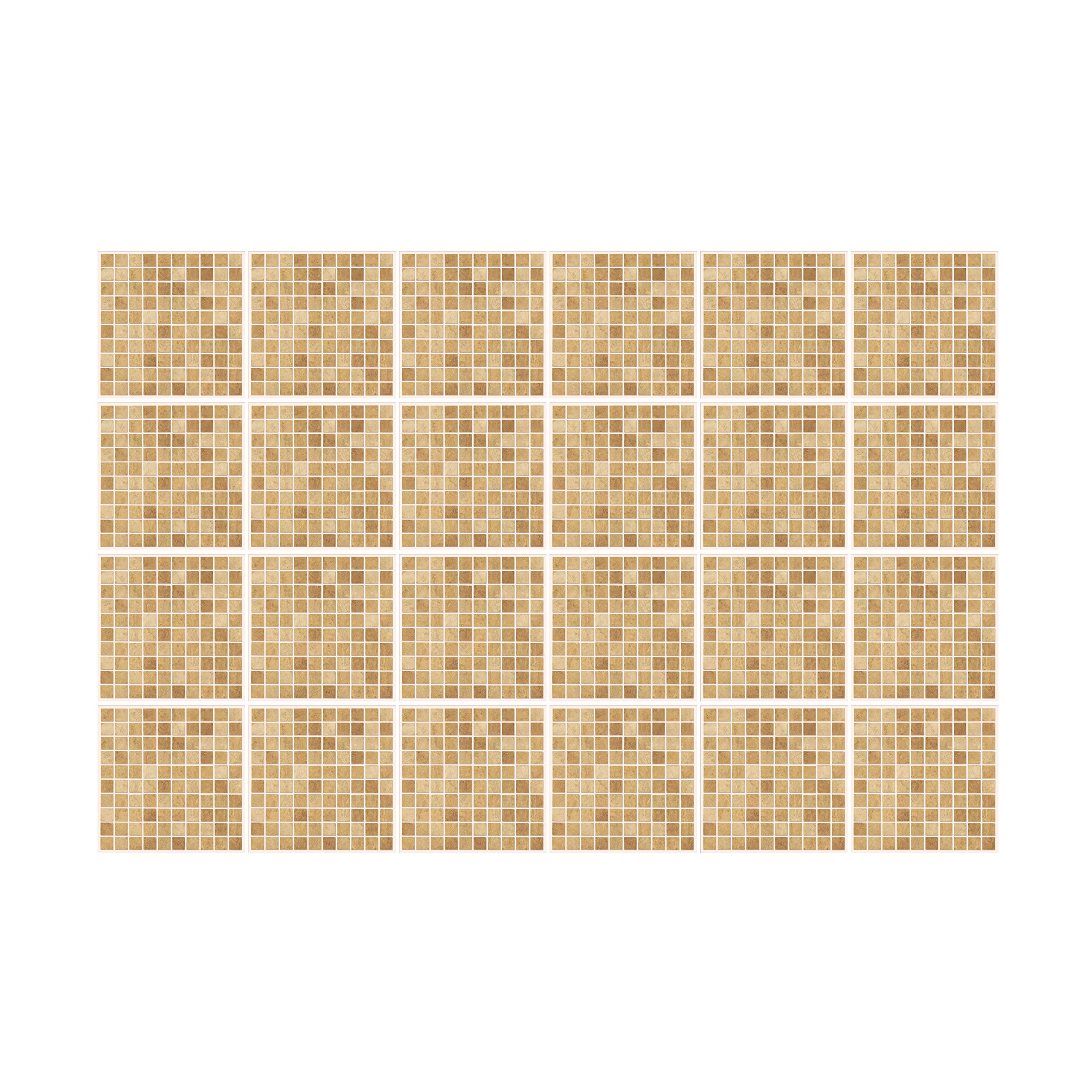 Rackhams Wt1595 - Boticcino Marble Mosaic Wall Tile Sticker Set - 15 X 15 Cm (6 X 6 In) - 24 Pcs