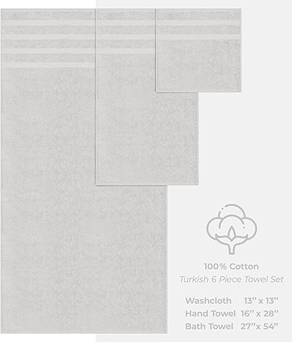 Miniatura 5 de American Soft Linen - Juego de toallas que incluye 2 toallas de baño, 2 toallas de manos y 2 toallas pequeñas, 100% de algodón turco, 6 unidades,