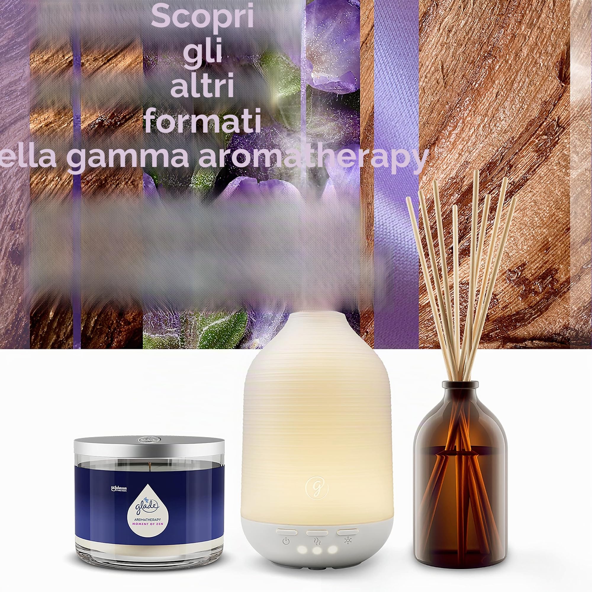 Ricarica Diffusore Oli Essenziali Moment of Zen Lavandino & Legno di Sandalo Glade Aromatherapy, 17,5 ml