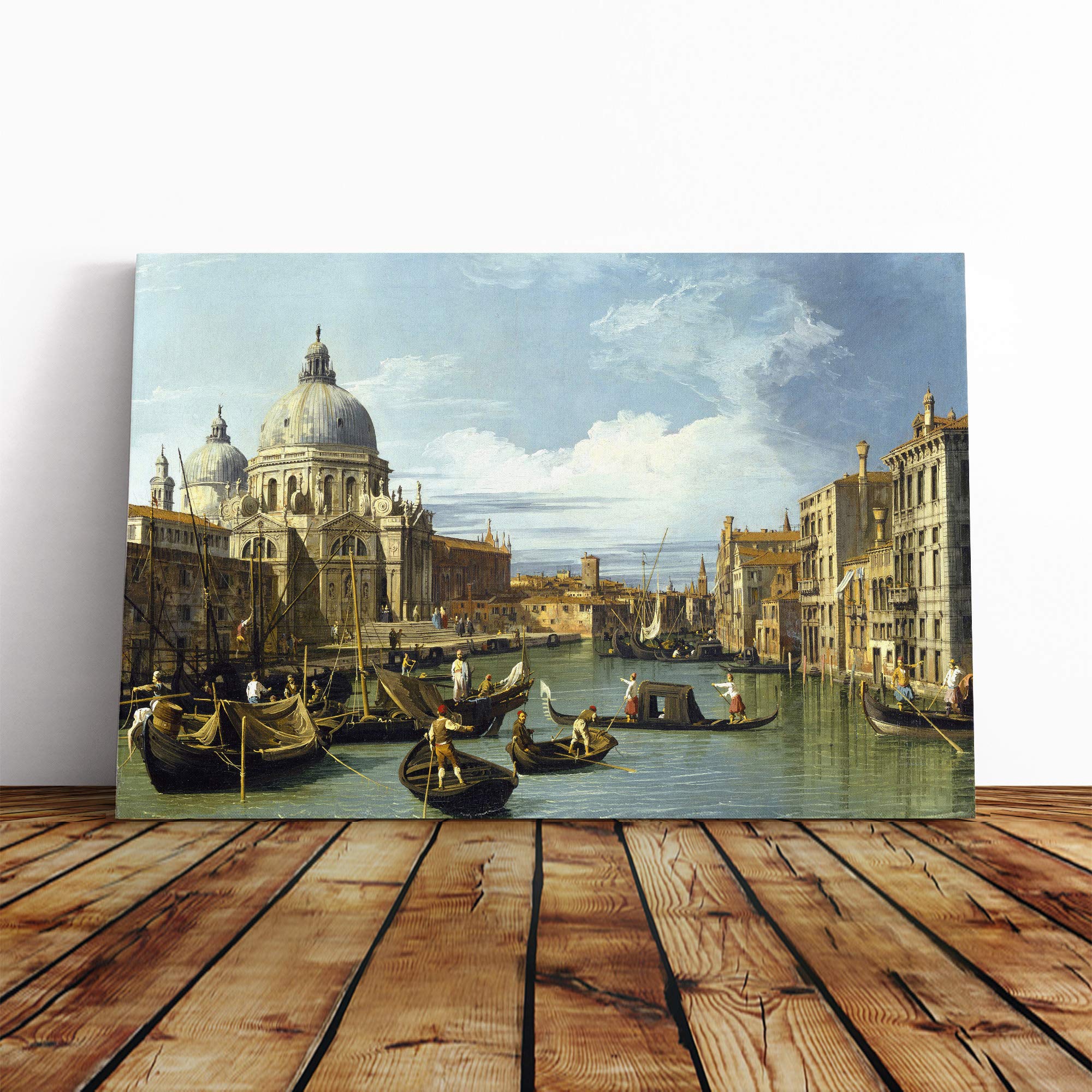 Giovanni Canaletto Entrance to The Grand Canal Canvas Print | Gallery Wrapped 30mm Frame Wall Art | 24x16 inches | Ready to Hang | Modern Picture | Living Room Bedroom Lounge Office