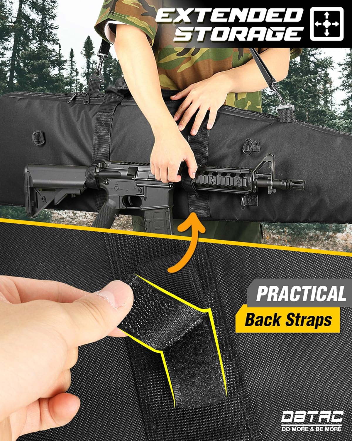 DBTAC Soft Single Shotgun Rifle Case for Range Shooting Outdoor Hunting | 45" Tactical Long Gun Carry Bag for Scoped Rifles with 2x Accessory Pockets | US Flag Patch included