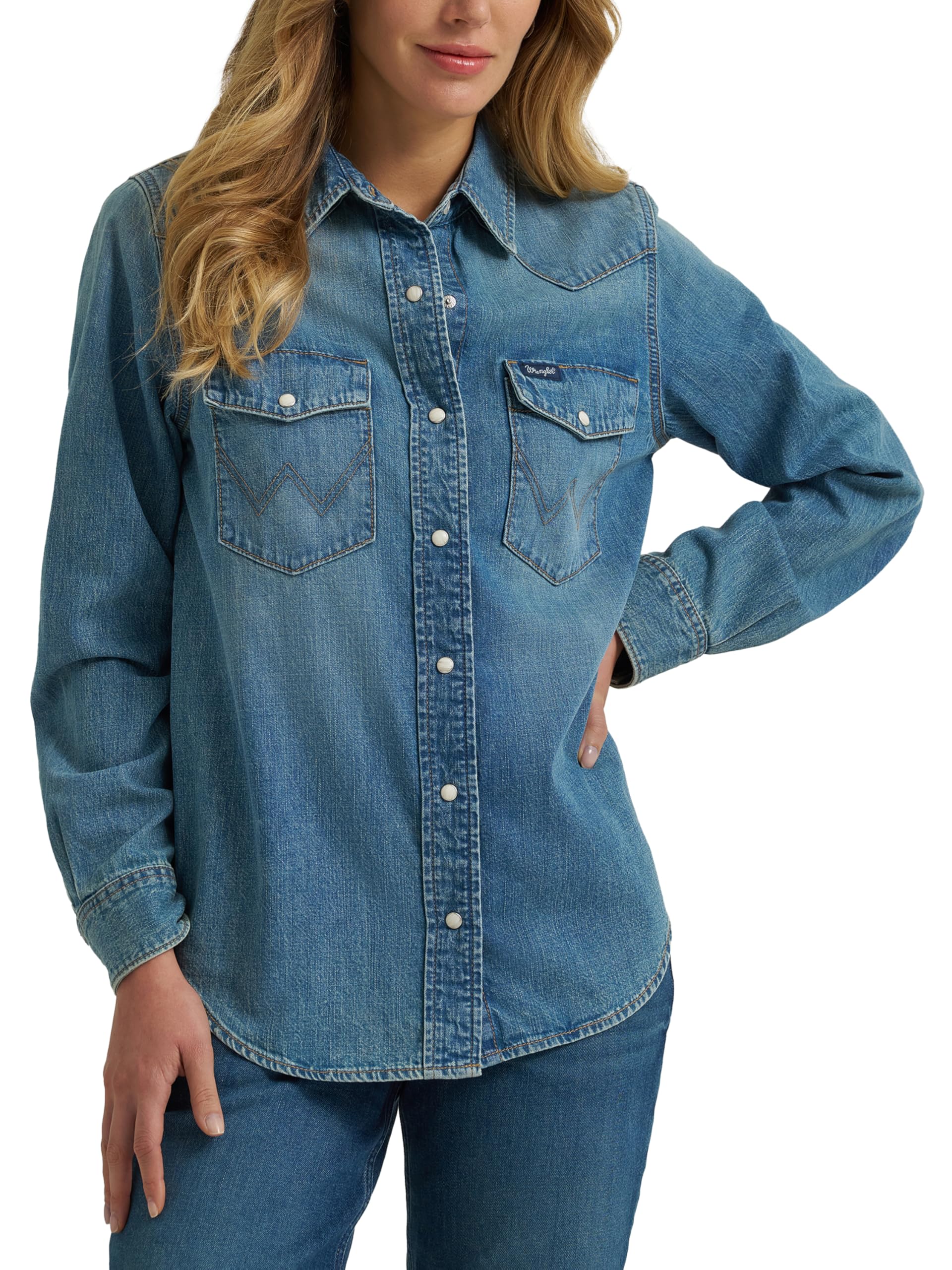 Wrangler Women's Bleached Denim Shirt