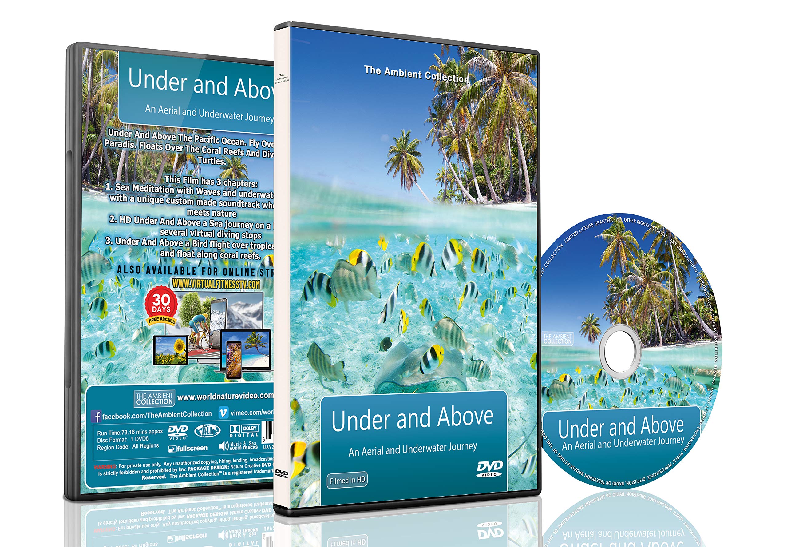 Ocean and Underwater DVD Under And Above The Pacific Ocean Fly Over  Tropical Paradise Row over Coral Reefs and Dive With The Turtles