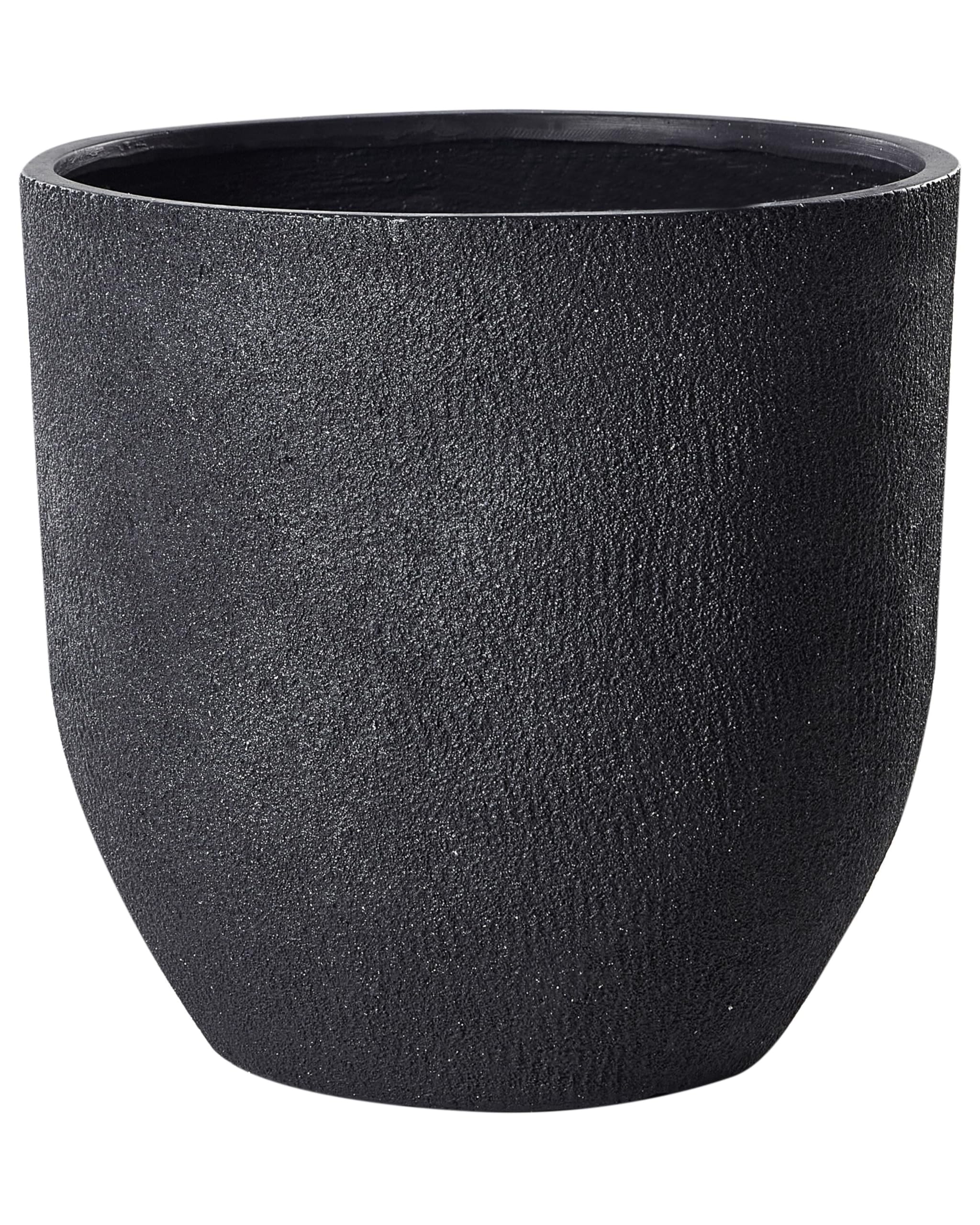 Beliani Cache-Pot d'Extérieur Ovale 55 x 55 x 53 cm en Fibre d'argile Gris Foncé Kannia