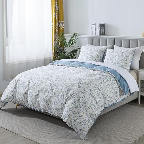 Miniatura 170 de HoneiLife - Juego de funda de edredón floral 100% algodón, 3 piezas, botánica, ropa de cama con cierre de cremallera y lazos en las esquinas