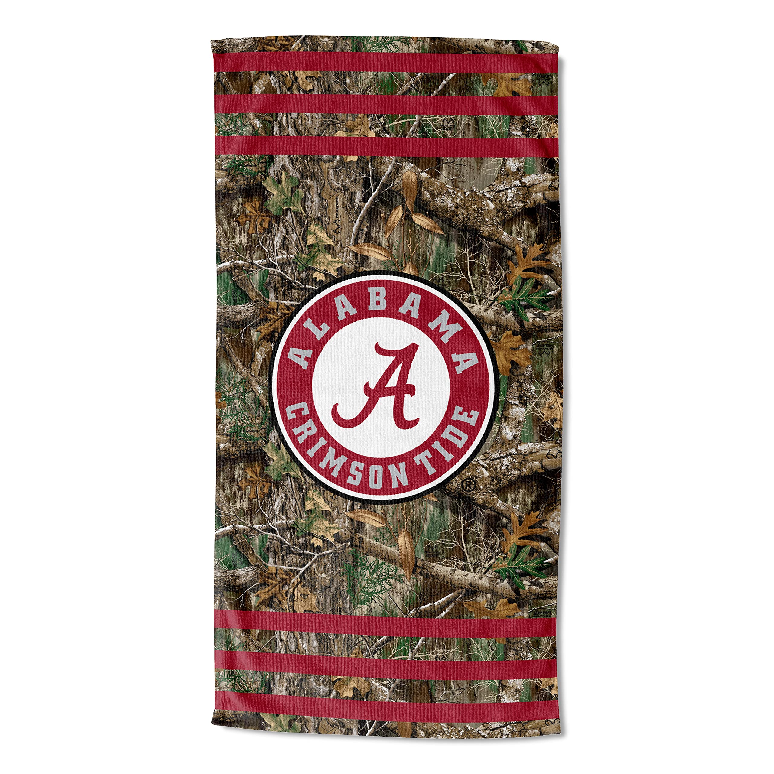 Northwest NCAA Alabama Crimson Tide Unisex-Adult Beach Towel, 30" x 60", Realtree Stripes