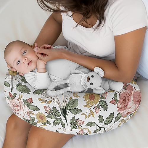 Miniatura 2 de Sweet Jojo Designs Funda de almohada de muselina de lactancia (floral bohemio vintage) para bebés, recién nacidos, bebés, 100% algodón, almohada no