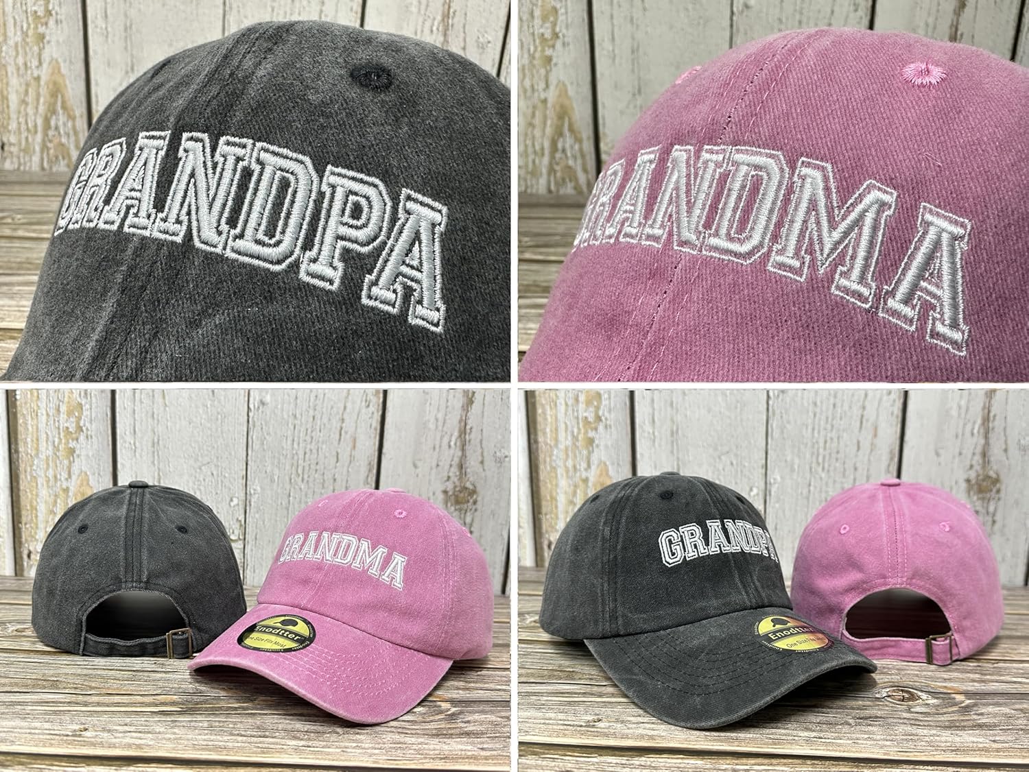Embroidered Hats for Uncle Auntie Grandpa Grandma Mama Mini