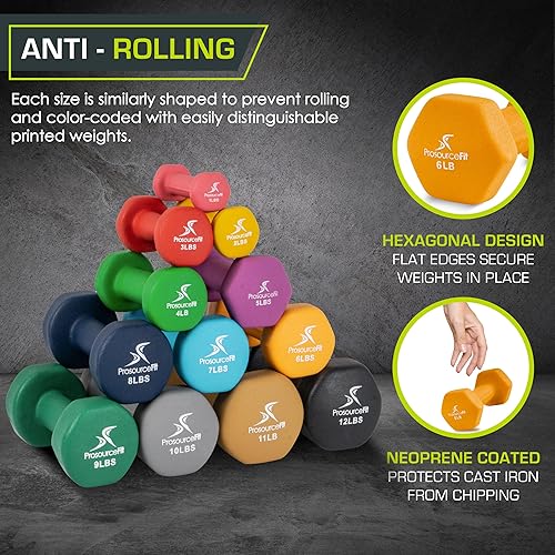 Miniatura 9 de ProsourceFit Set of 2 Neoprene Dumbbell Coated for Non-Slip Grip
