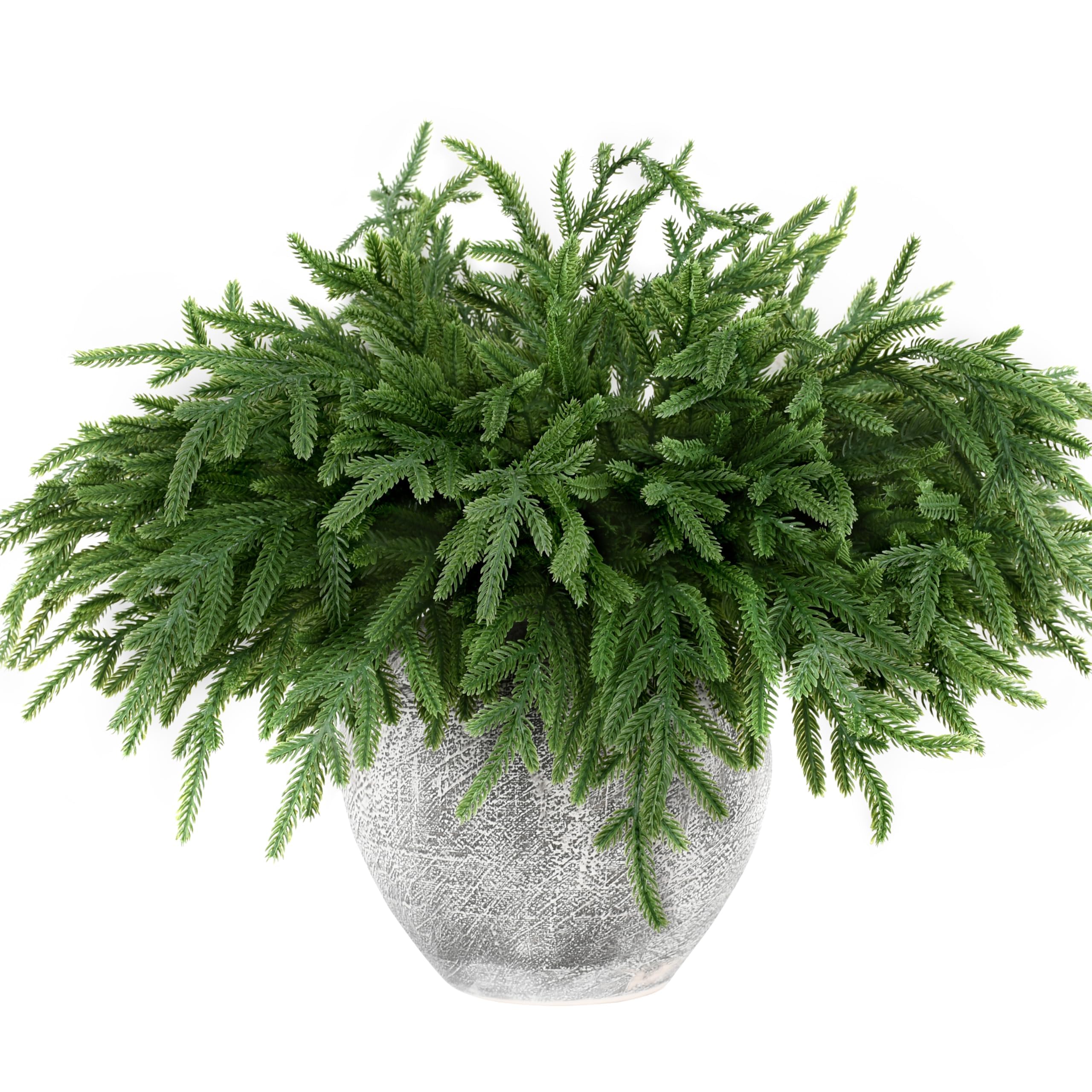 Palonu 8 PCS 28 Inches Christmas Norfolk Pine Branches, Artificial Norfolk Pine Branches Faux Greenery, Fake Norfolk Picks Pine Stems for Vase DIY Garland Wreath Xmas Indoor Outdoor Home Decor