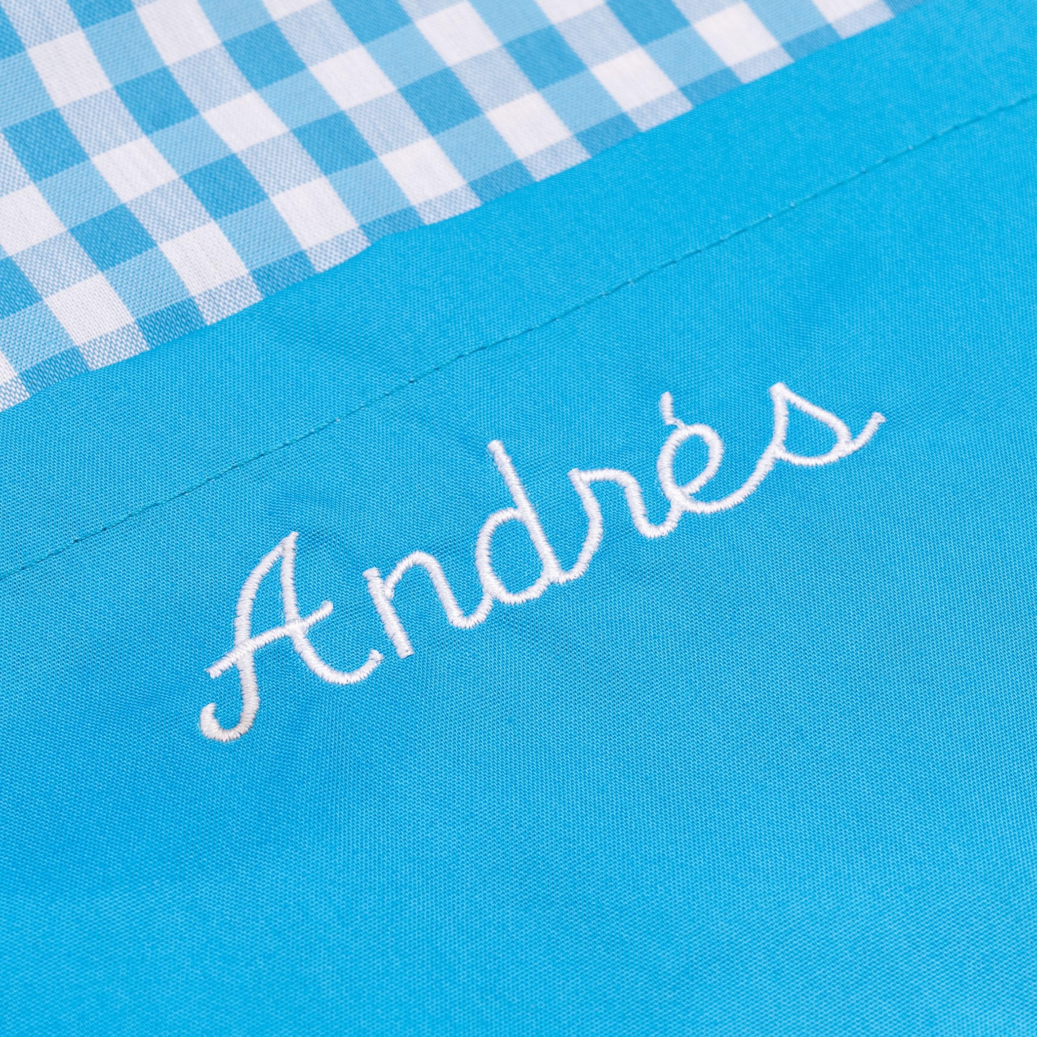 Wanapix | Blouse Écolier Personnalisée avec Nom | Tablier Blouse pour Enfants à Carreaux | De 1 an à 4 Ans