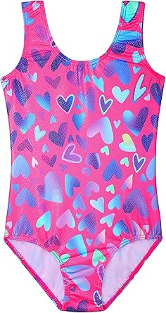 HOZIY Gymnastics Leotards for Girls Toddlers Kids Sleeveless Tumbling Outfits for Dance Print