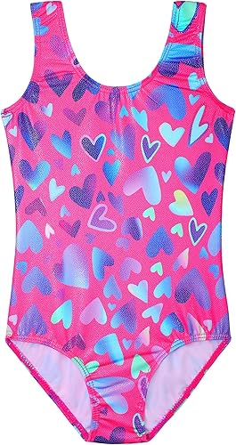 HOZIY Gymnastics Leotards for Girls Toddlers Kids Sleeveless Tumbling Outfits for Dance Print