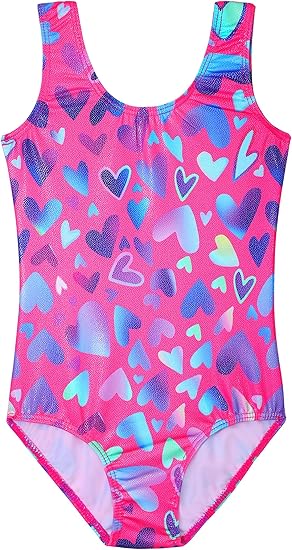 HOZIY Gymnastics Leotards for Girls Toddlers Kids Sleeveless Tumbling Outfits for Dance Print