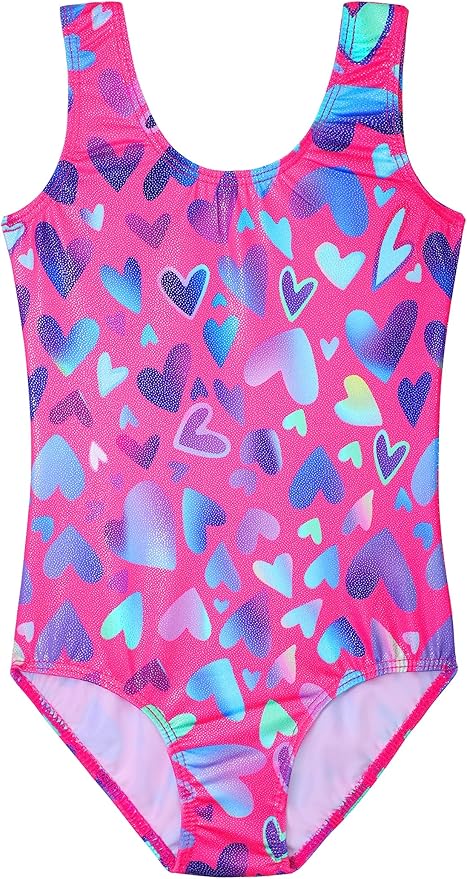 HOZIY Gymnastics Leotards for Girls Toddlers Kids Sleeveless Tumbling Outfits for Dance Print