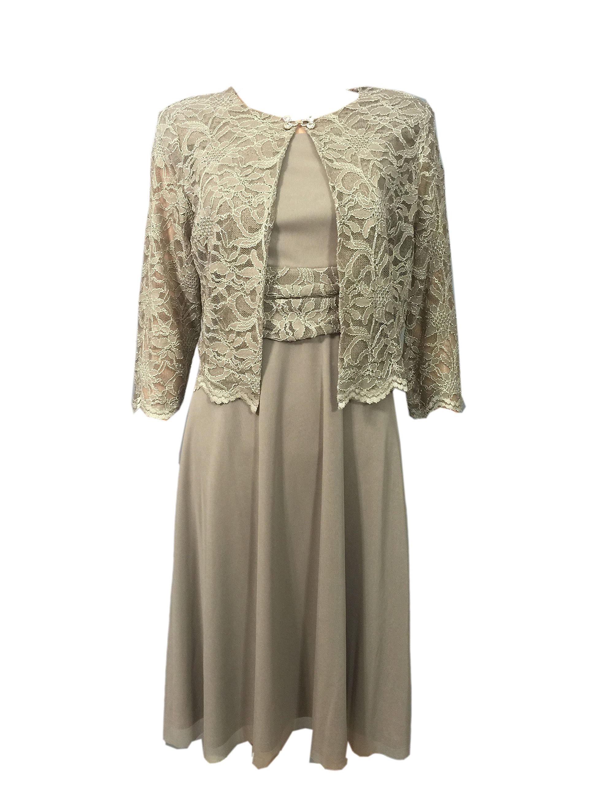 Jessica Howard Metallic Lace Dress And Jacket Gold 10p | Desertcart Maldives