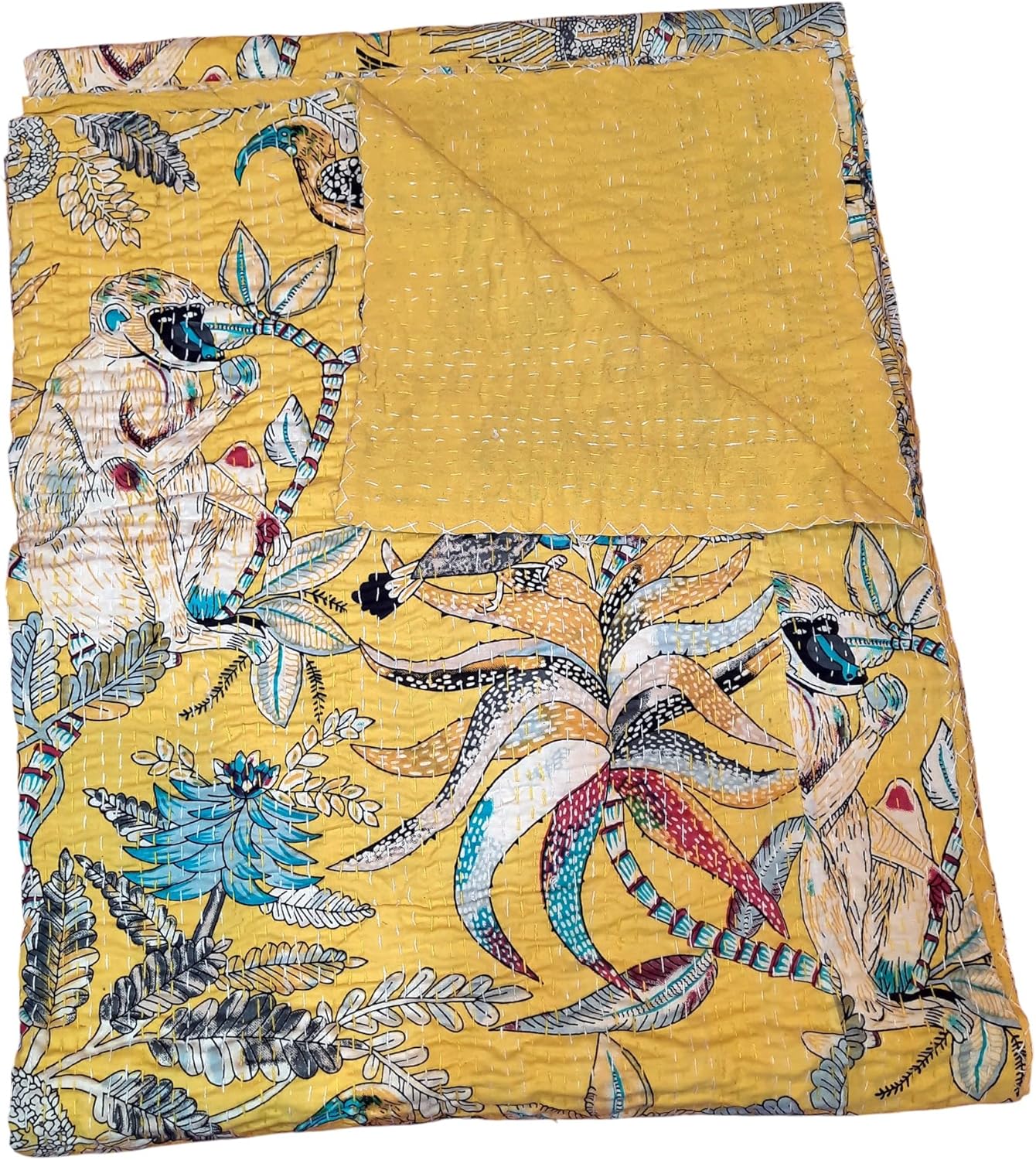 Handmade Quilts for Sale, Indian Quilt Blanket, Indian Kantha Throw Blankets, Vintage Quilts Throws Bedspread