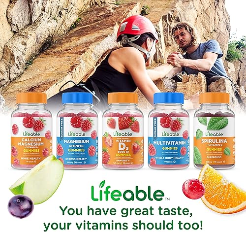 Miniatura 5 de Lifeable Paquete de gomitas de calcio con vitamina D + calcio y magnesio, gran sabor, suplemento vitamínico, sin gluten, sin OMG, masticables