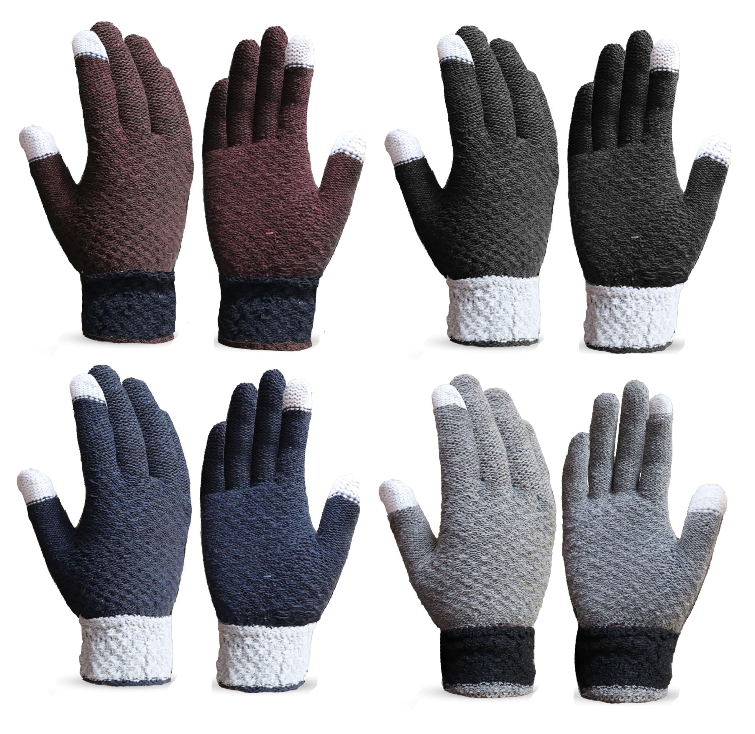 Touch Gloves/Woolen Women Touchscreen Hand Gloves for Winter/Touchscreen Compatible/Warm & Soft-image-0