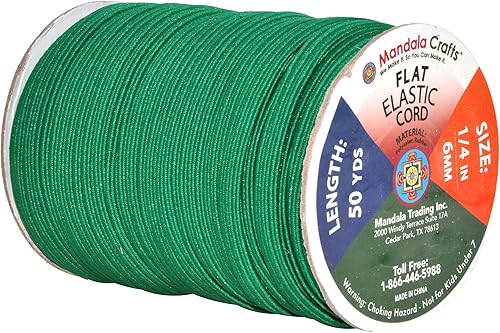 Vista 257 de Mandala Crafts - Rollo de cordón elástico plano para costura y manualidades Beige