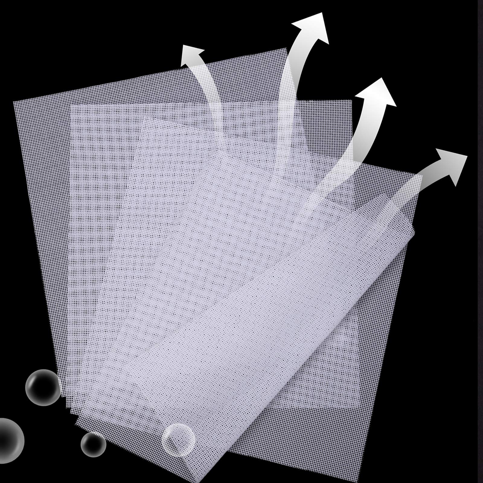 4Pcs Kitchen Non-Stick Silicone Dehydrator Sheets For Fruit Dryer/Silicone Steamer Mesh/Pad Reusable, Food Dehydrator Sheets Dryer Mesh (14.5”×16”)