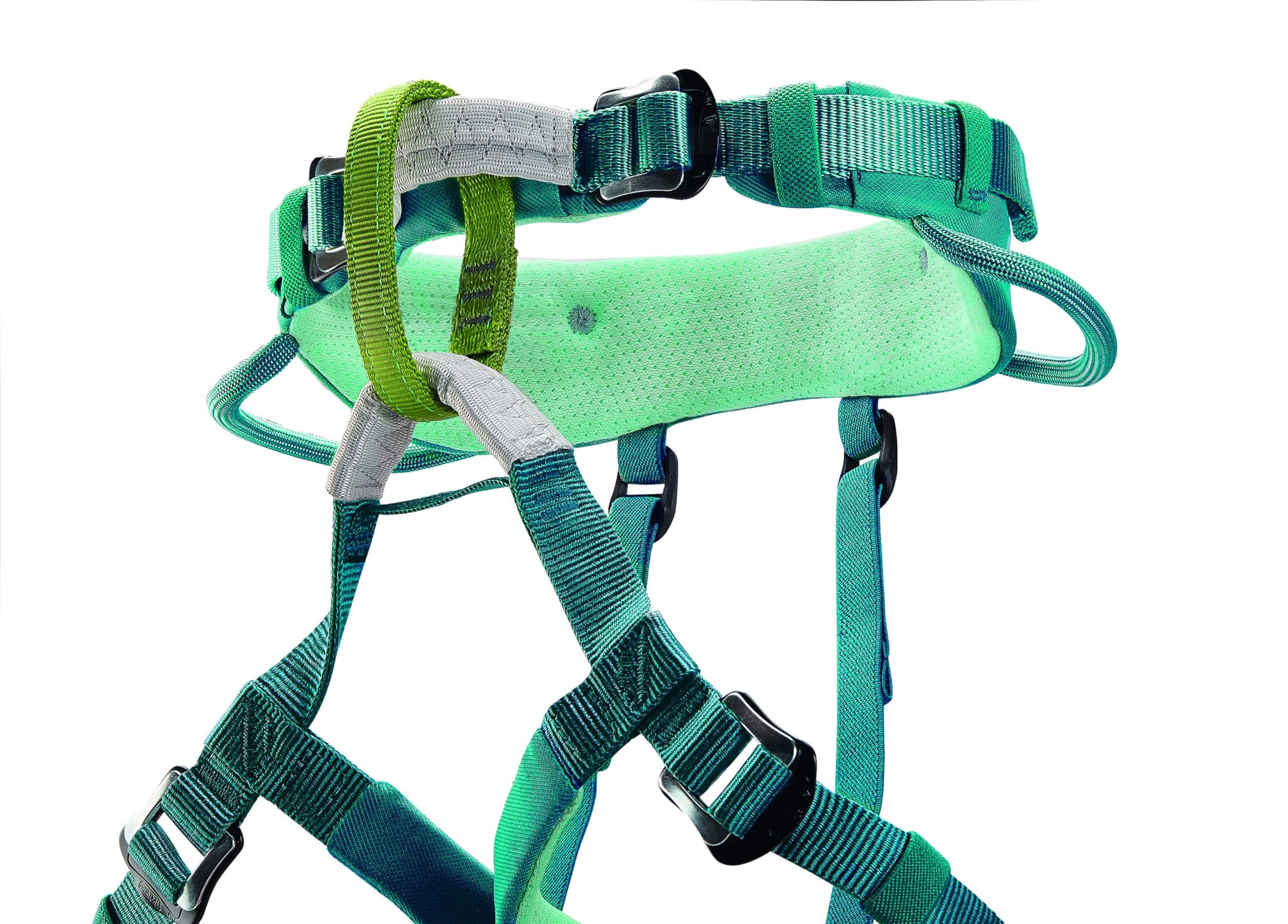 PETZL Macchu Atlantic Blue regulowany sportowy pasek do wspinaczki dla dzieci