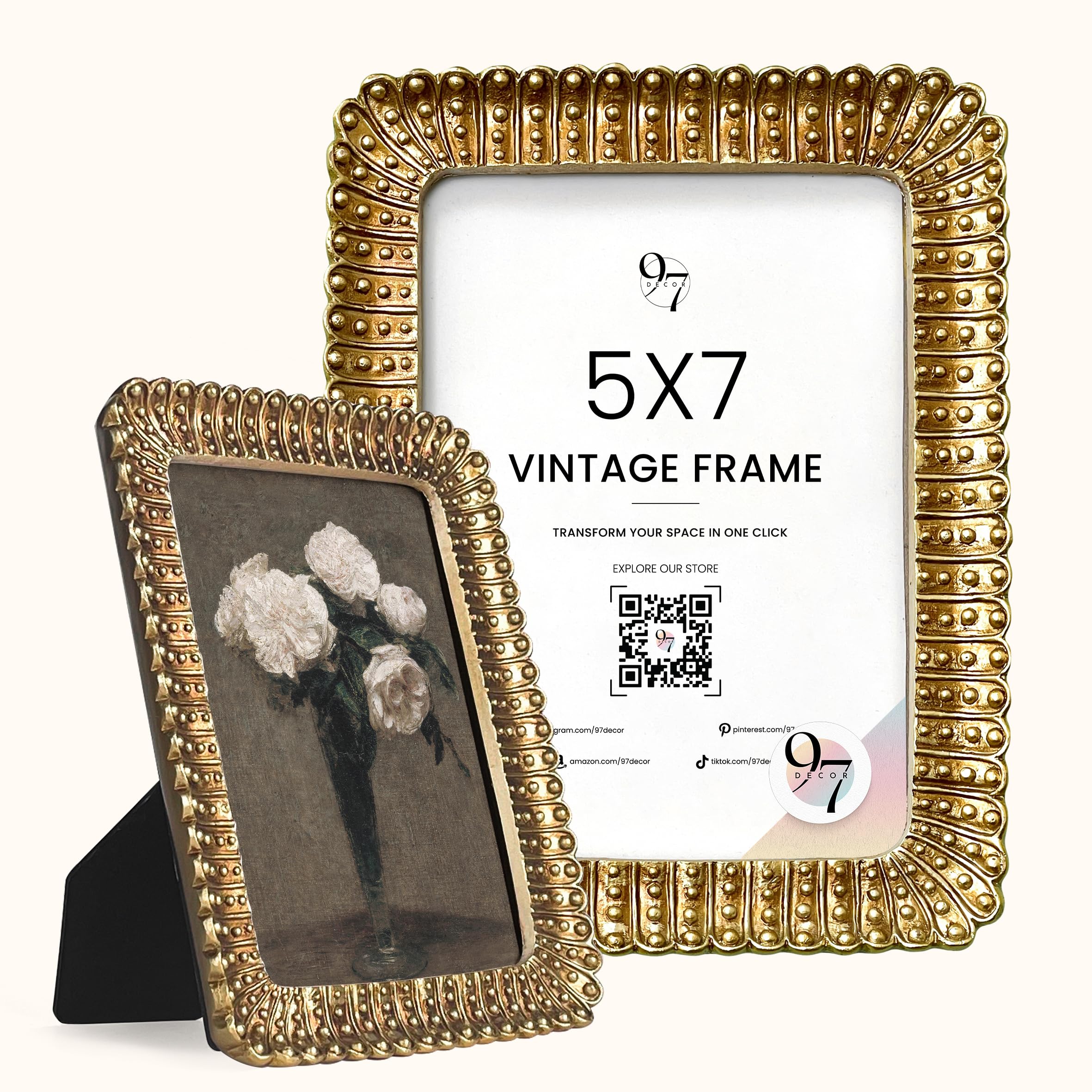 Amazon.com - 97 Decor Vintage Picture Frames 5x7 - Gold 5x7